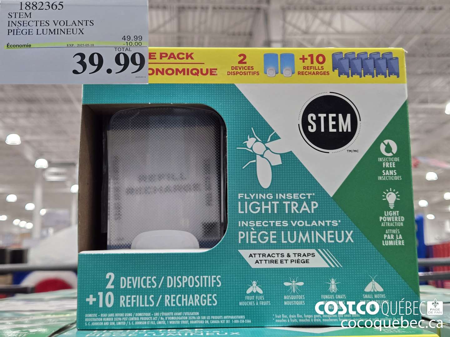 1882365 STEM INSECTES VOLANTS PIEGE LUMINEUX  ($10.00 INSTANT SAVINGS EXPIRES ON 2025-05-18) $39.99