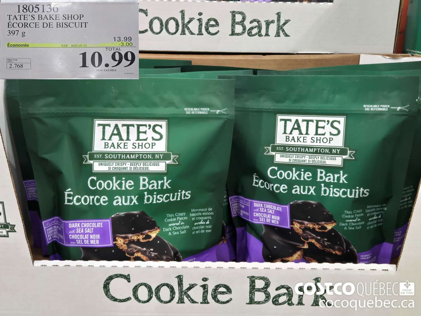 1805136 TATE'S BAKE SHOP ECORCE DE BISCUIT 397ae  ($3.00 INSTANT SAVINGS EXPIRES ON 2025-05-13) $10.99