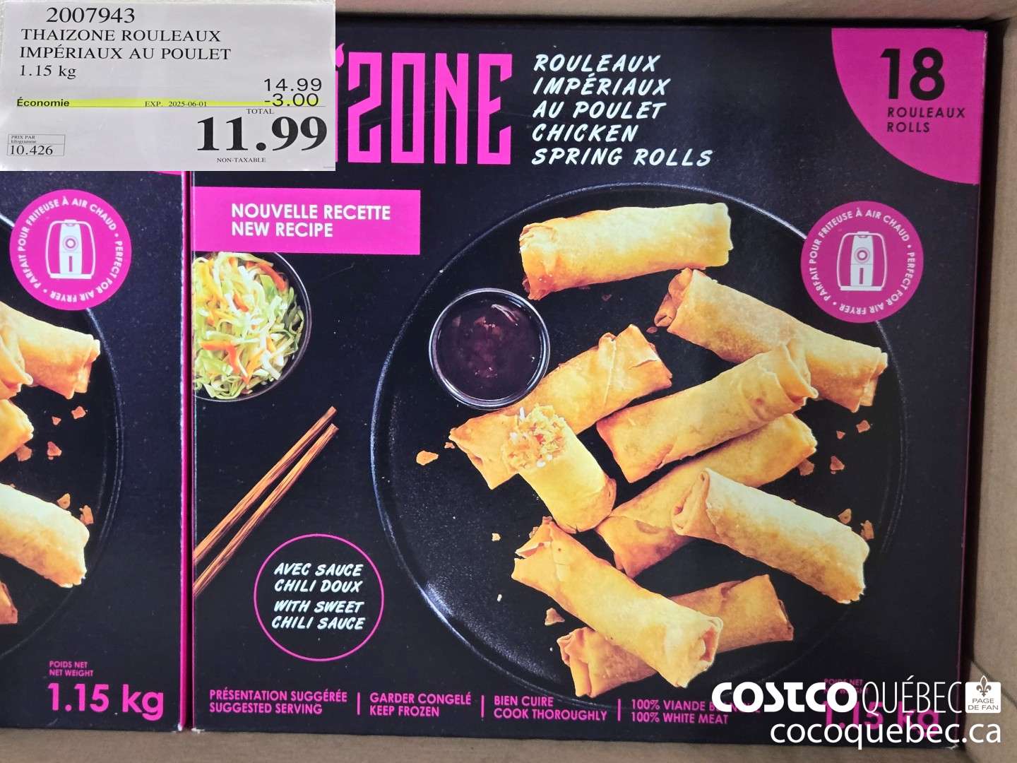 2007943 THAIZONE ROULEAUX IMPERIAUX AU POULET  ($3.00 INSTANT SAVINGS EXPIRES ON 2025-06-01) $11.99