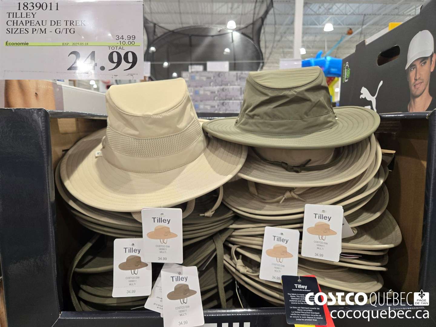 1839011 TILLEY CHAPEAU DE TRI SIZES P/M - G/TG  ($10.00 INSTANT SAVINGS EXPIRES ON 2025-05-18) $24.99