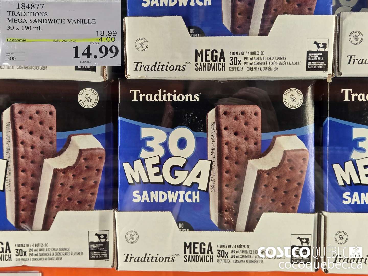 184877 TRADITIONS MEGA SANDWICH VANILLE 30 x 190 mL  ($4.00 INSTANT SAVINGS EXPIRES ON 2025-05-25) $14.99
