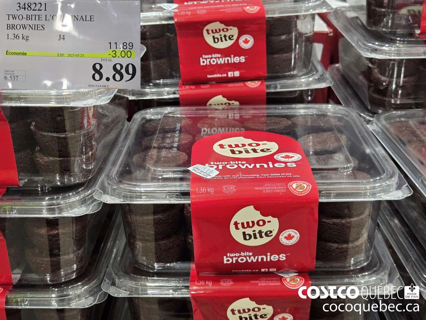 348221 TWO-BITE L'ORIGINALE BROWNIES  ($3.00 INSTANT SAVINGS EXPIRES ON 2025-05-25) $8.89