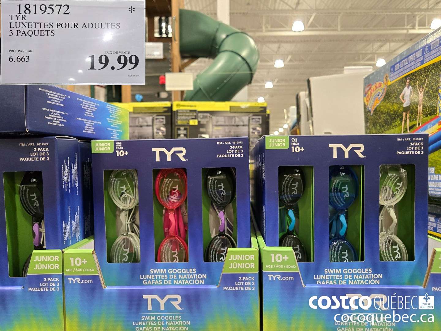 1819572 TYR LUNETTES POUR ADULTES 3 PAQUETS  $19.99