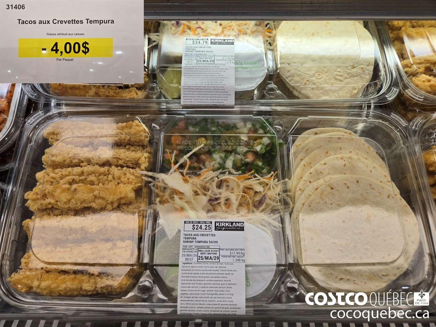 31406 Tacos aux Crevettes Tempura  ($4.00 INSTANT SAVINGS)