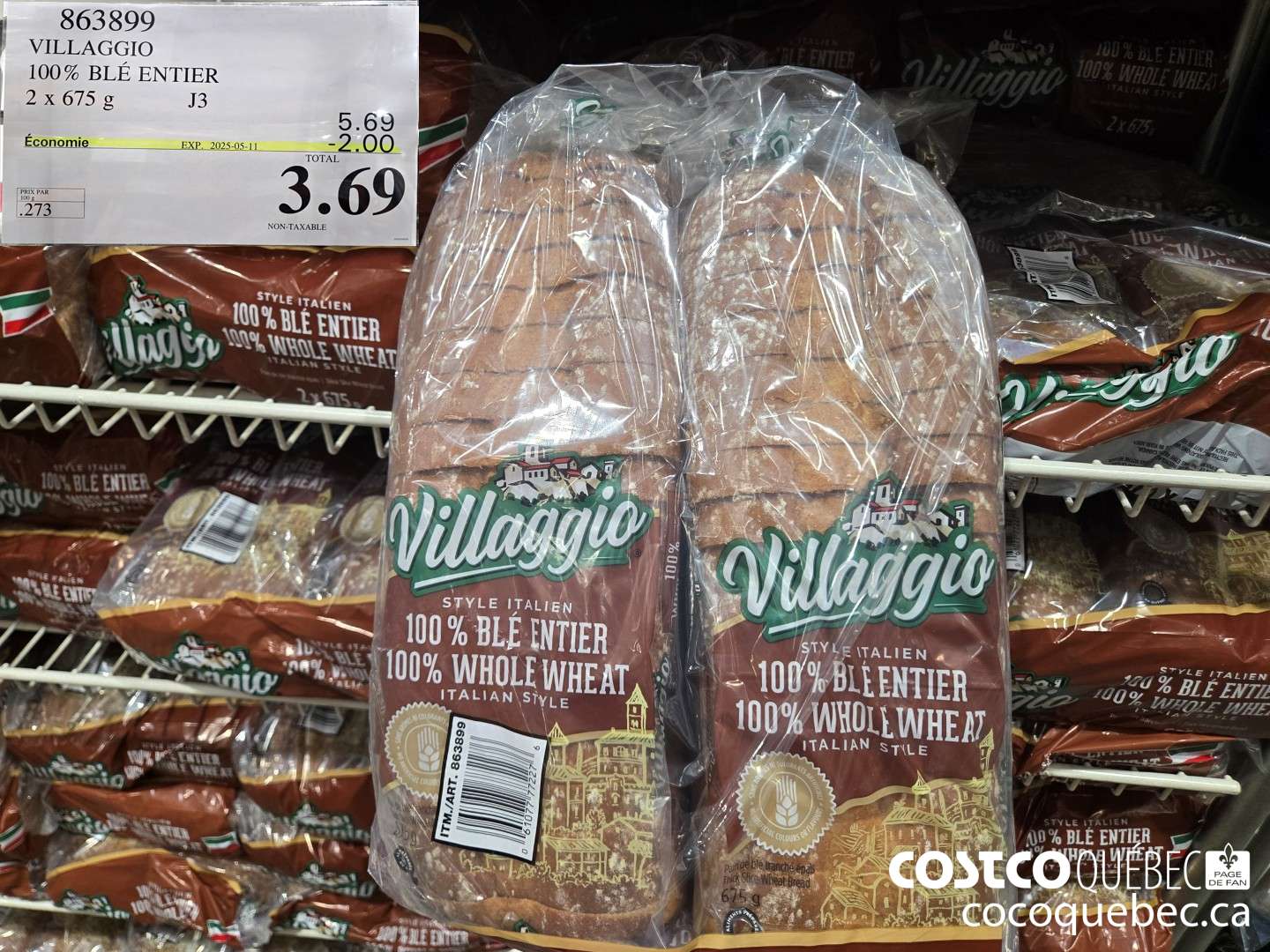 863899 VILLAGGIO 100% BLE ENTIER ($2.00 INSTANT SAVINGS EXPIRES ON 2025-05-11) $3.69