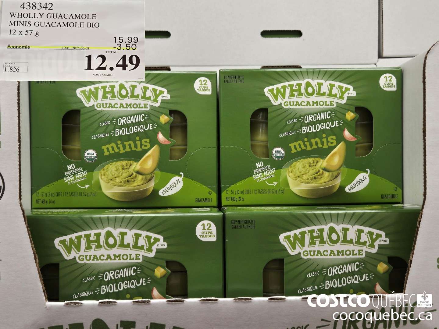 438342 WHOLLY GUACAMOLE MINIS GUACAMOLE BIO ($3.50 INSTANT SAVINGS EXPIRES ON 2025-06-08) $11.99