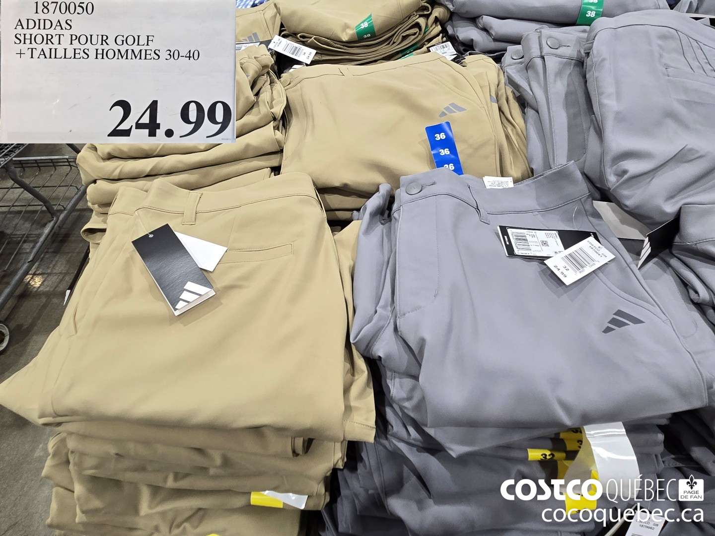 1870050 ADIDAS SHORT POUR GOLF +TAILLES HOMMES 30-40  $24.99