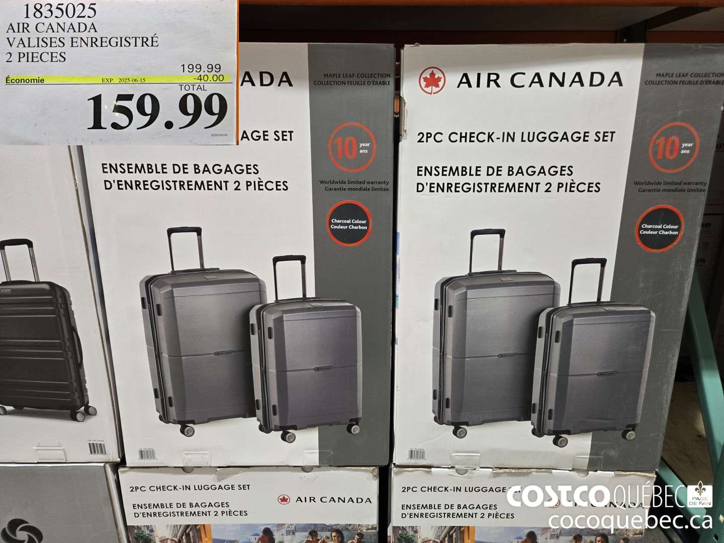 1835025 AIR CANADA VALISES ENREGISTRE 2 PIECES  ($40.00 INSTANT SAVINGS EXPIRES ON 2025-06-15) $159.99