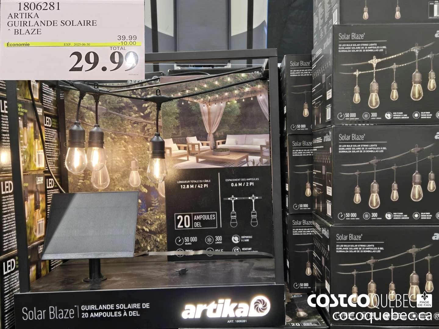 1806281 ARTIKA GUIRLANDE SOLAIRE * BLAZE  ($10.00 INSTANT SAVINGS EXPIRES ON 2025-06-30) $29.99