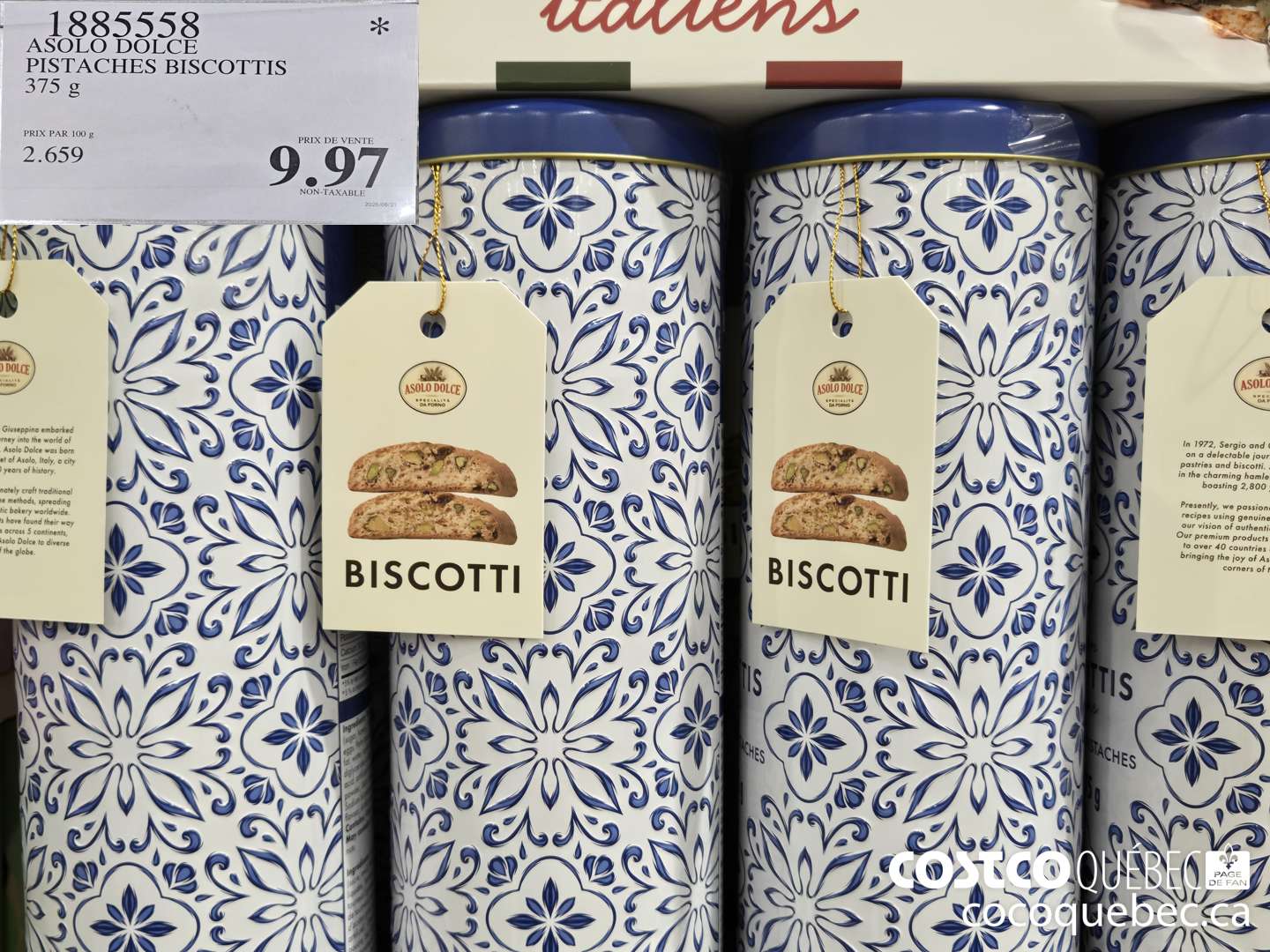 1885558 ASOLO DOLCE PISTACHES BISCOTT!  $9.97