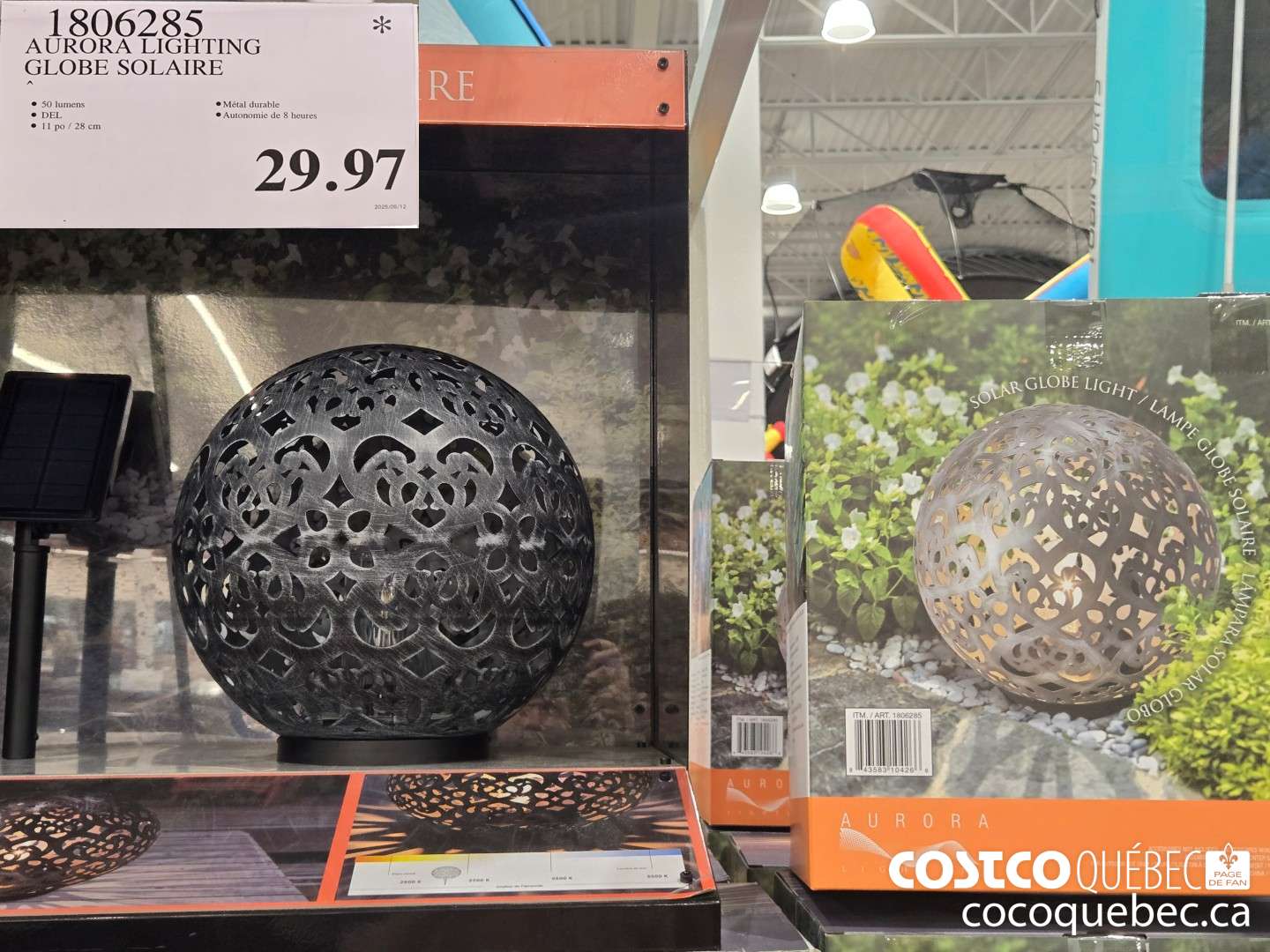 1806285 AURORA LIGHTING GLOBE SOLAIRE  $29.97