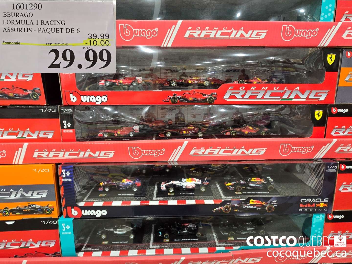 1601290 BBURAGO FORMULA 1 RACING ASSORTIS - iPAQUET DE 6  ($10.00 INSTANT SAVINGS EXPIRES ON 2025-07-06) $29.99