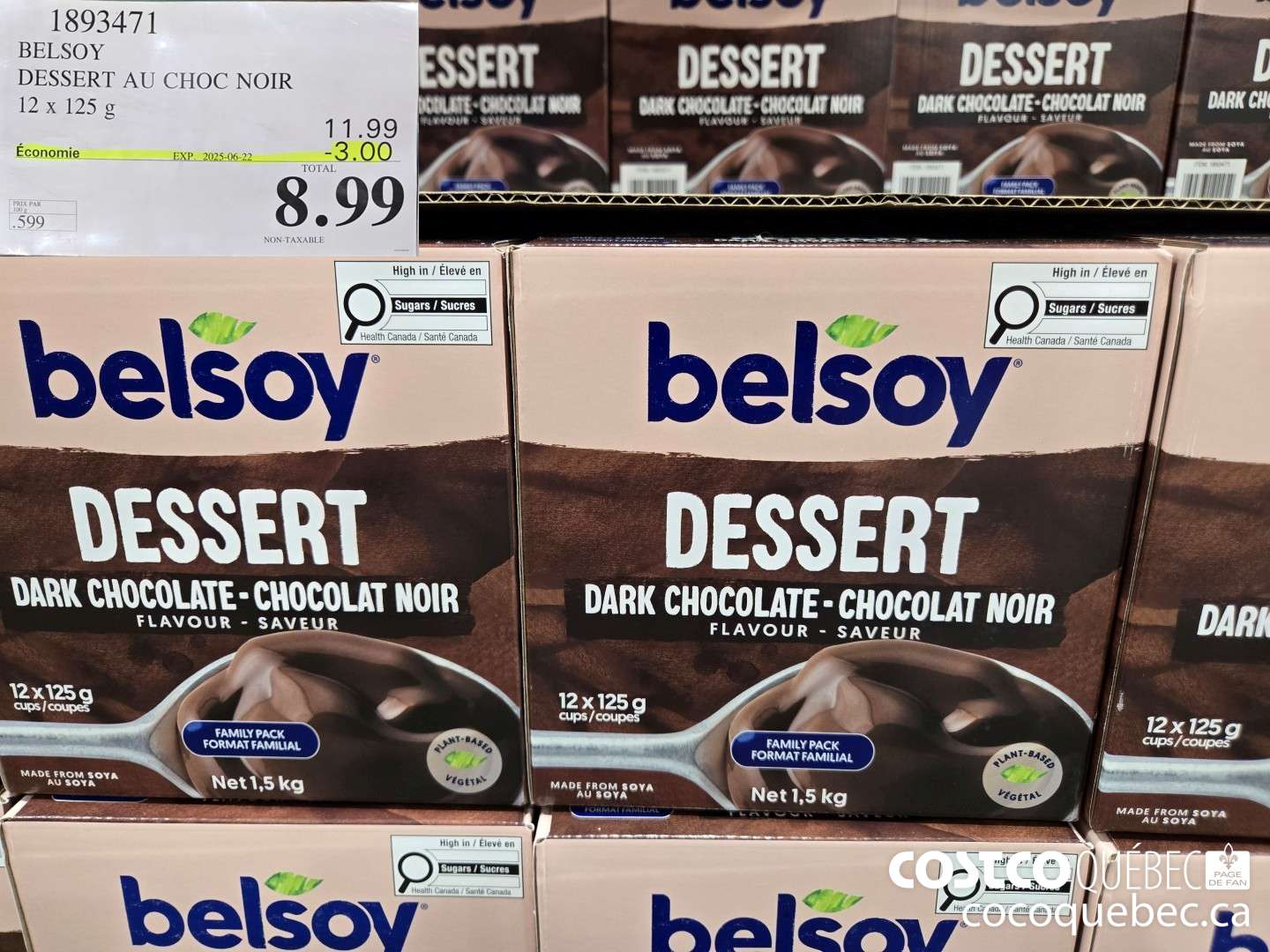 1893471 BELSOY DESSERT AU CHOC NOIR 12x 125 G 3.00 OFF (EXPIRES ON 2025-06-22) $8.99