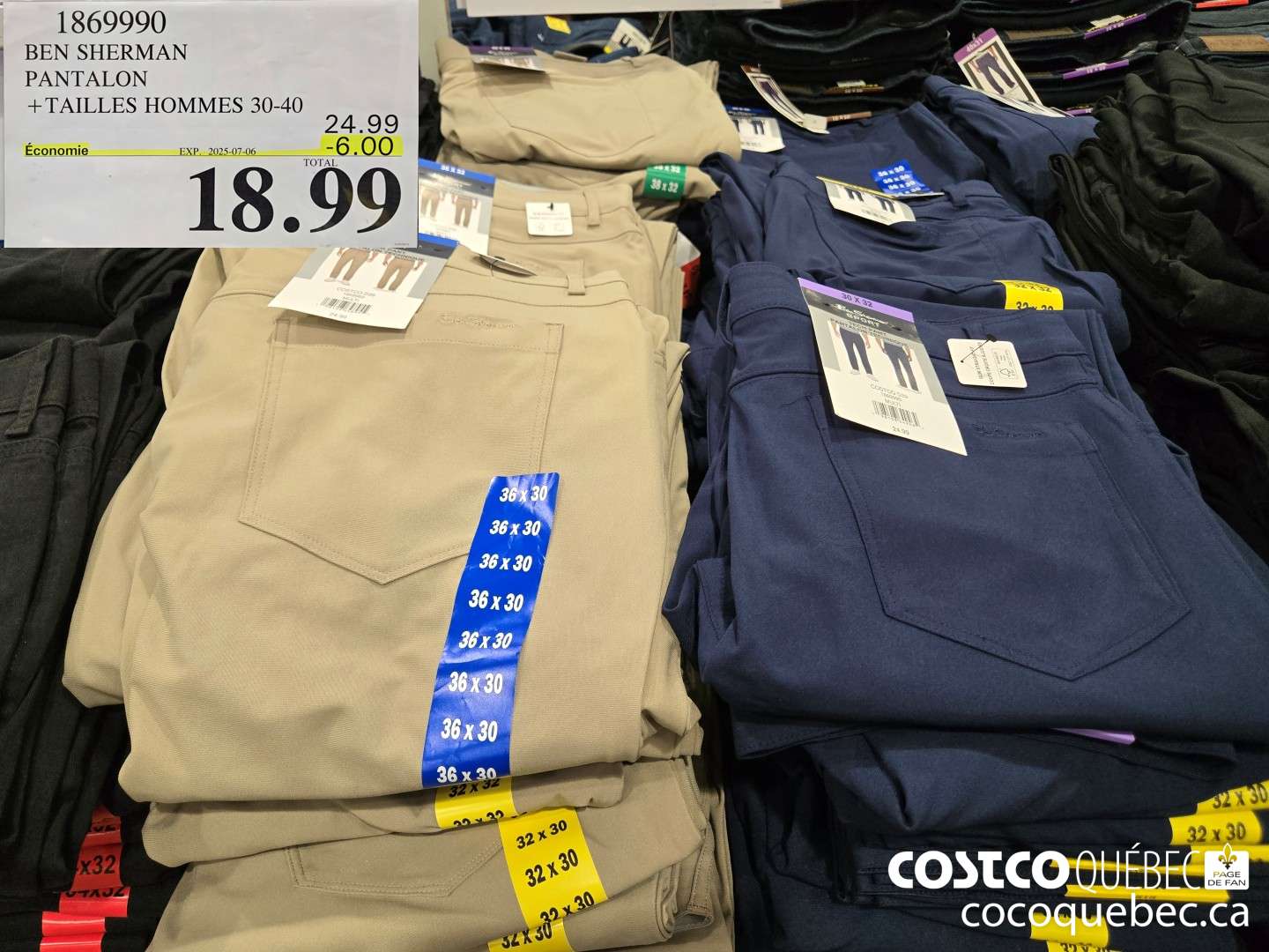 1869990 BEN SHERMAN PANTALON +TAILLES HOMMES 30-40  ($6.00 INSTANT SAVINGS EXPIRES ON 2025-07-06) $18.99