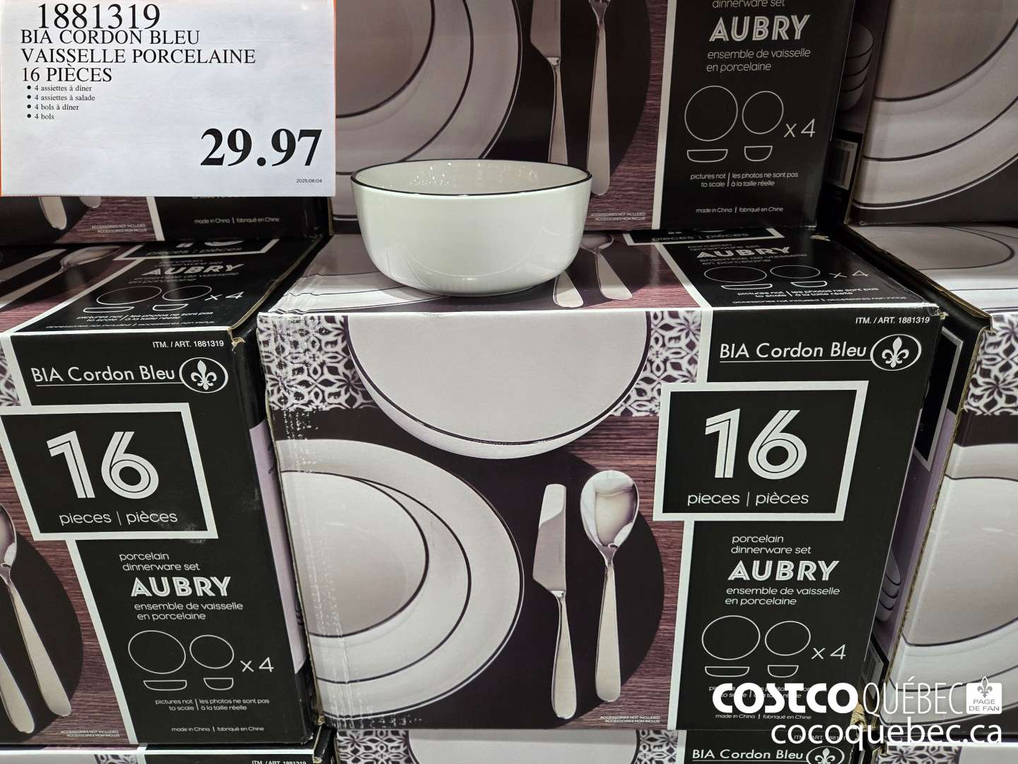 1881319 BIA CORDON BLEU VAISSELLE PORCELAINE 16 PIECES  $29.97