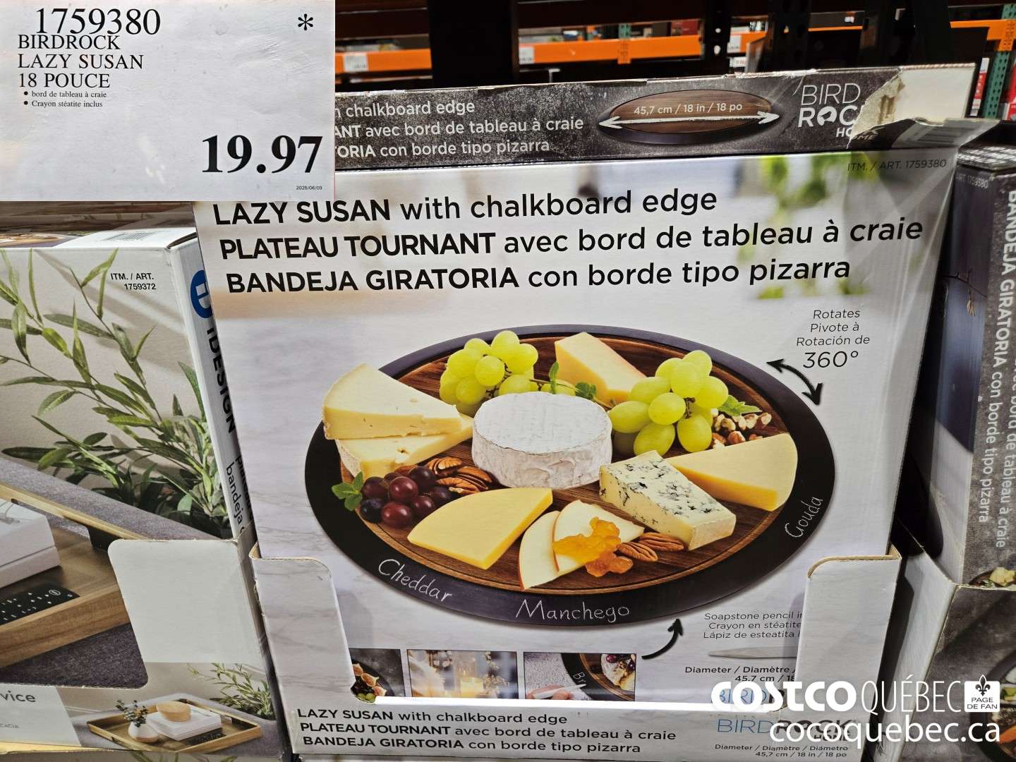 17593802 BIRDROCK LAZY SUSAN 18 POUCE  $19.97