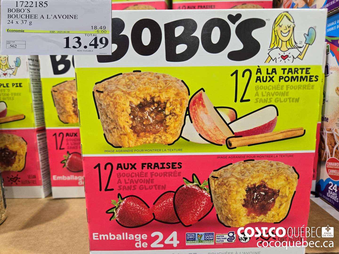 1722185 BOBO'S BOUCHEE A L'AVOINE 24x 37g  ($5.00 INSTANT SAVINGS EXPIRES ON 2025-06-08) $13.49