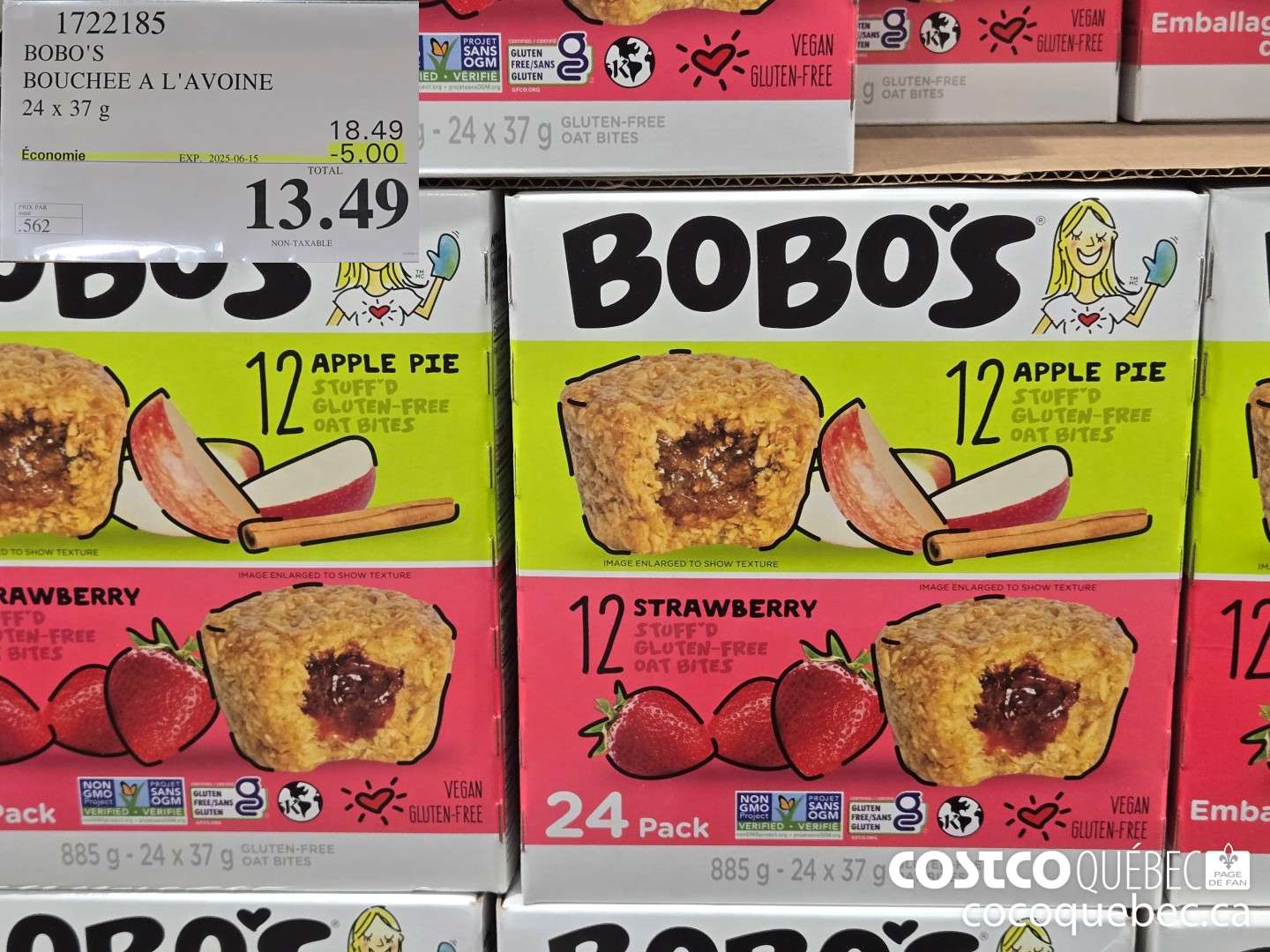 1722185 BOBO'S BOUCHEE A L'AVOINE 24x 37g  ($5.00 INSTANT SAVINGS EXPIRES ON 2025-06-15) $13.49