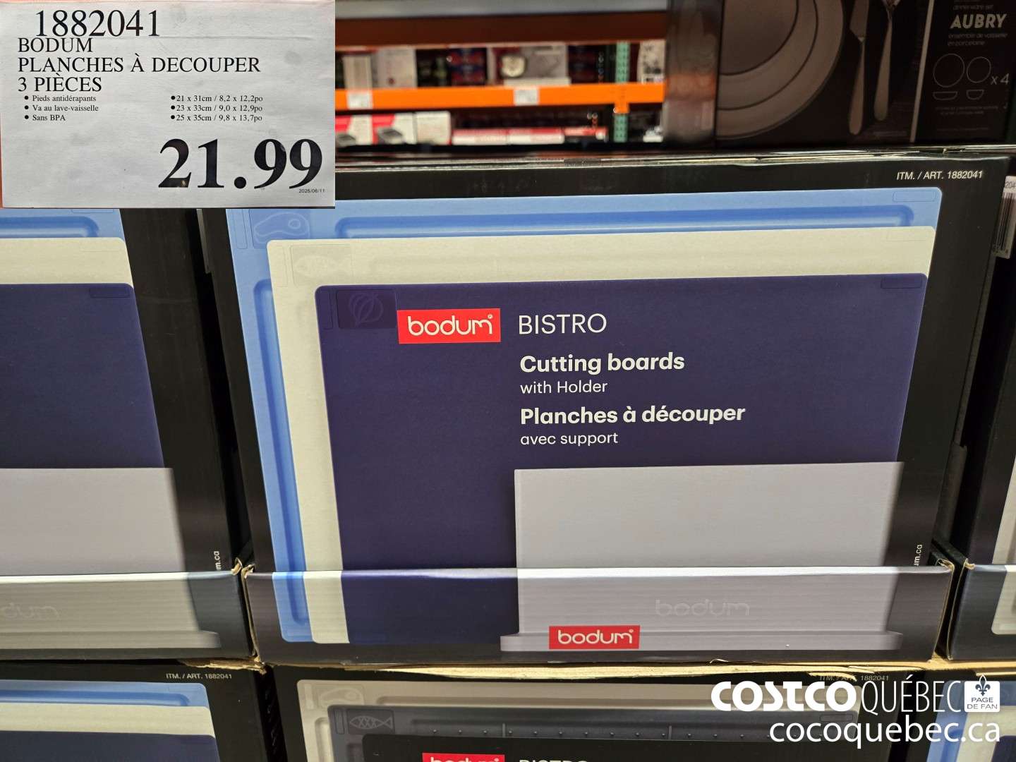 1882041 BODUM PLANCHES A DECOUPER  $21.99