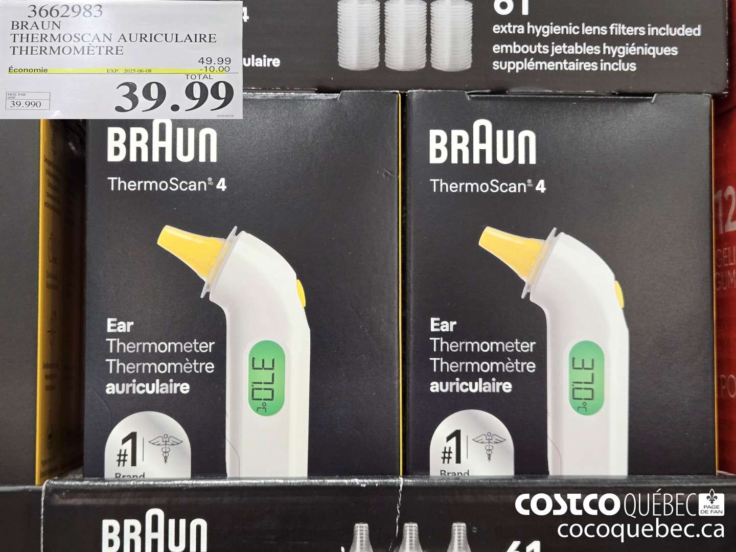 3662983 BRAUN THERMOSCAN AURICULAIRE THERMOMETRE  ($10.00 INSTANT SAVINGS EXPIRES ON 2025-06-08) $39.99