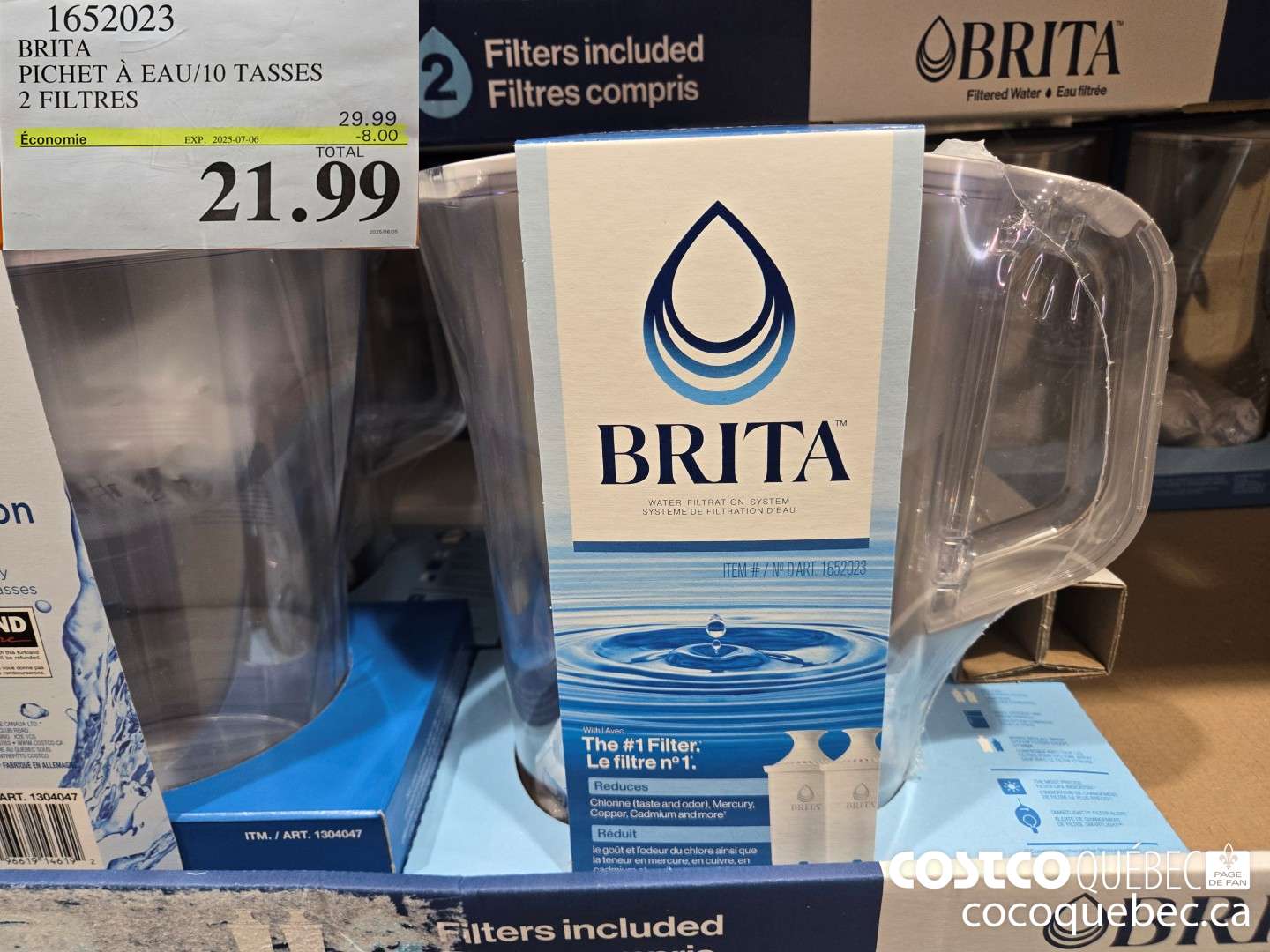1652023 BRITA PICHET a EAU/10 TASSES  ($8.00 INSTANT SAVINGS EXPIRES ON 2025-07-06) $21.99