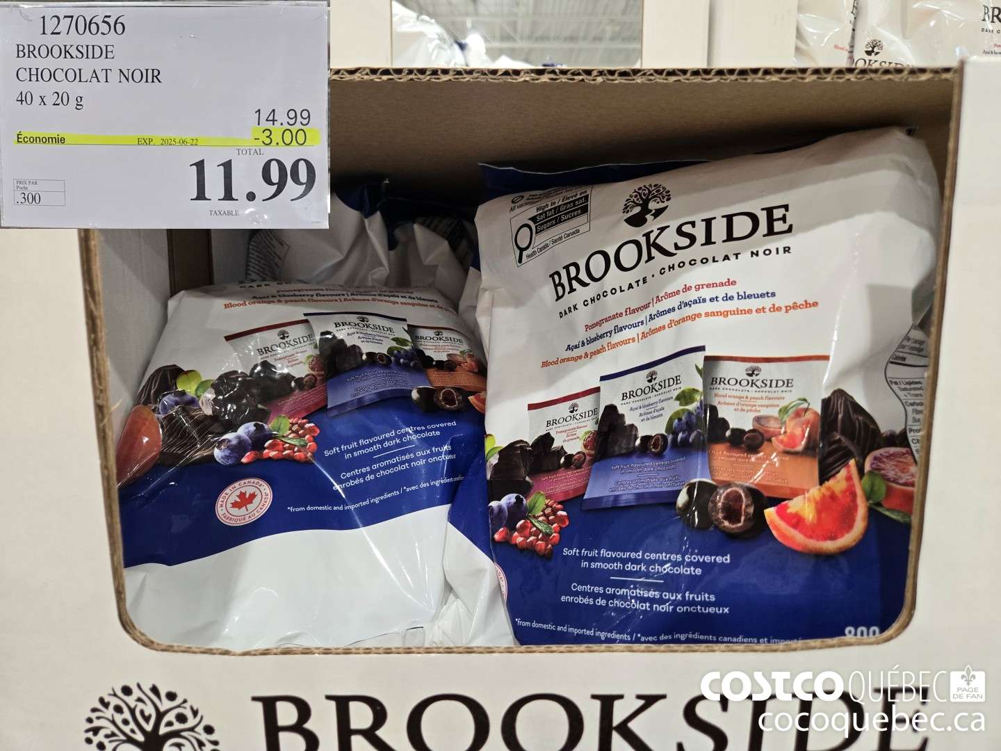 1270656 BROOKSIDE CHOCOLAT NOIR 2025-06-22 ($3.00 INSTANT SAVINGS) $11.99