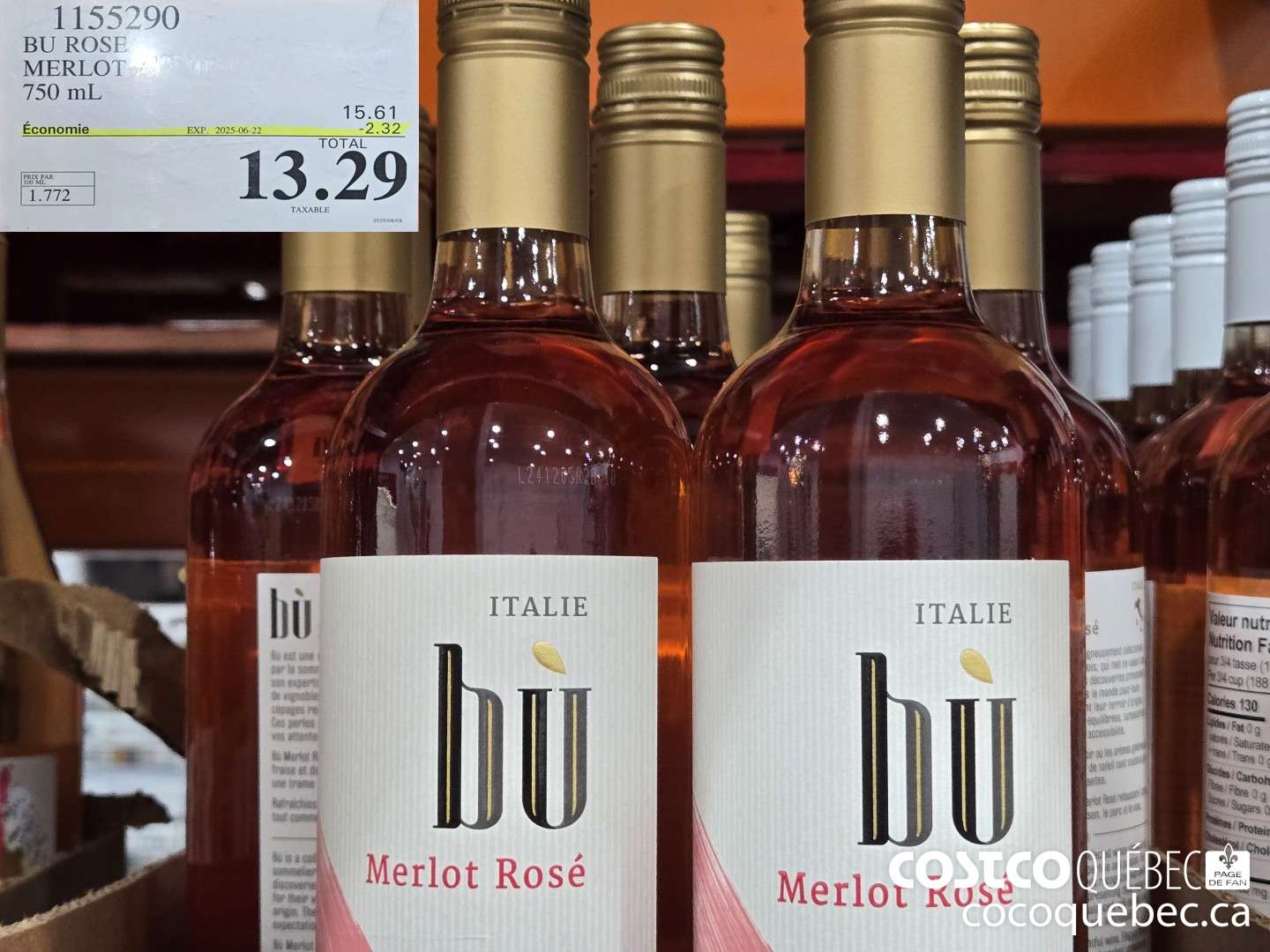 1155290 BU ROSE MERLOT  ($2.32 INSTANT SAVINGS EXPIRES ON 2025-06-22) $13.29