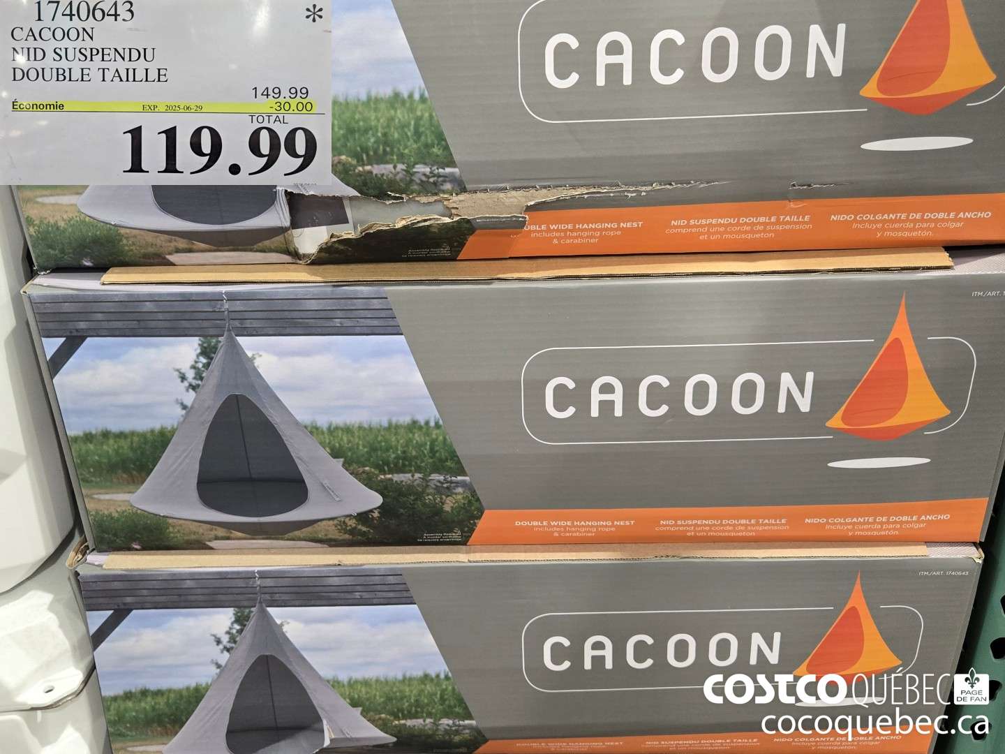 1740643 CACOON NID SUSPENDU DOUBLE TAILLE  ($30.00 INSTANT SAVINGS EXPIRES ON 2025-06-29) $119.99