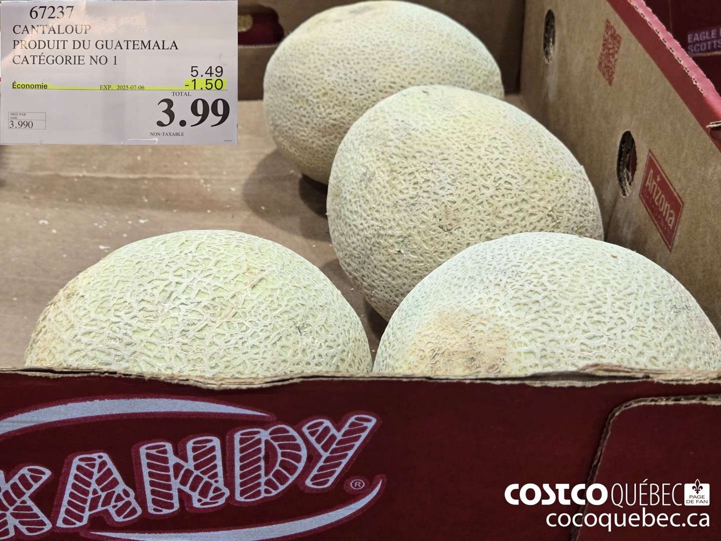 67237 CANTALOUP PRODUIT DE GUATEMALA ($1.50 INSTANT SAVINGS EXPIRES ON 2025-07-06) $3.99