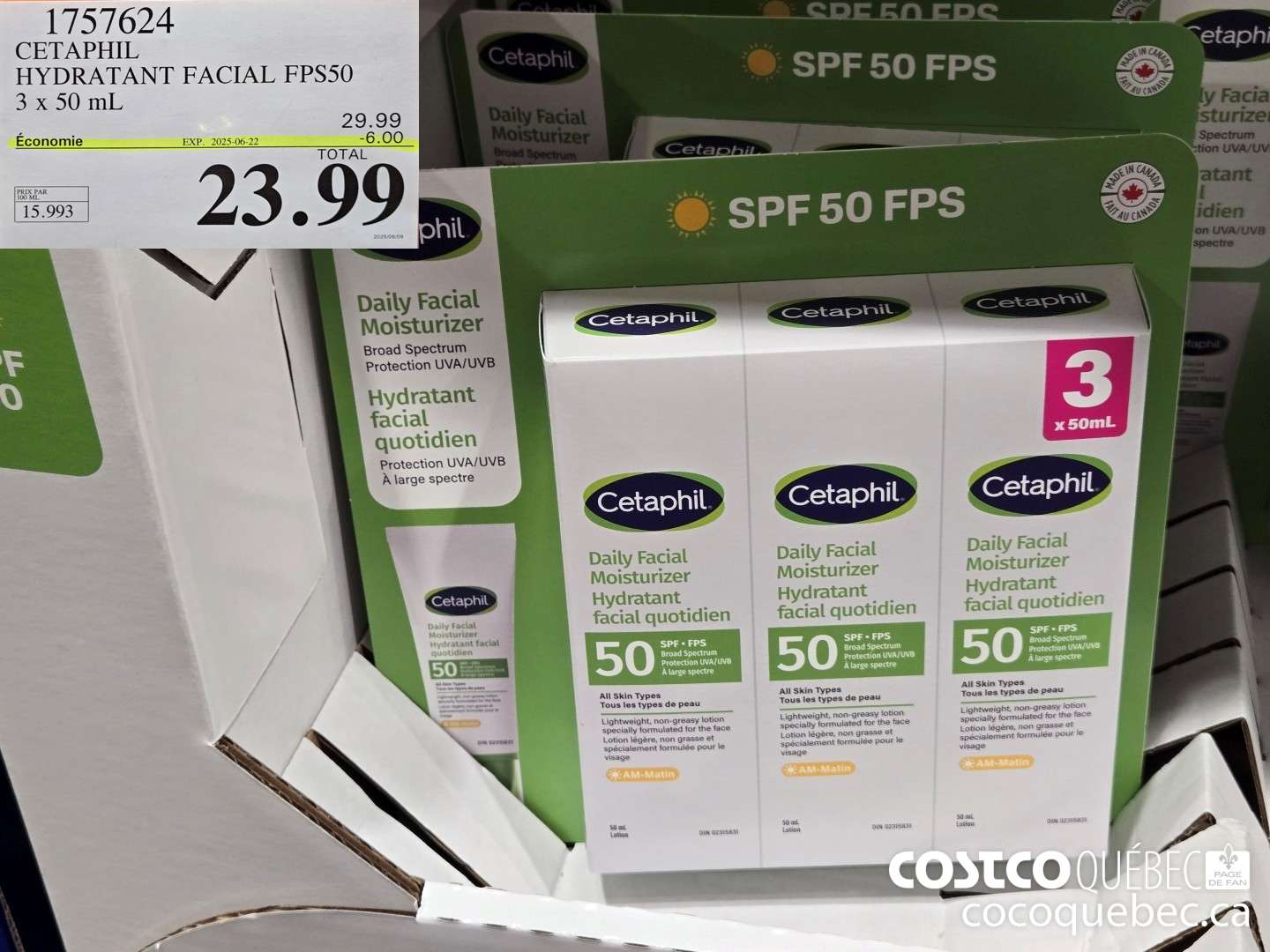 1757624 CETAPHIL HYDRATANT FACIAL FPS50  ($6.00 INSTANT SAVINGS EXPIRES ON 2025-06-22) $23.99