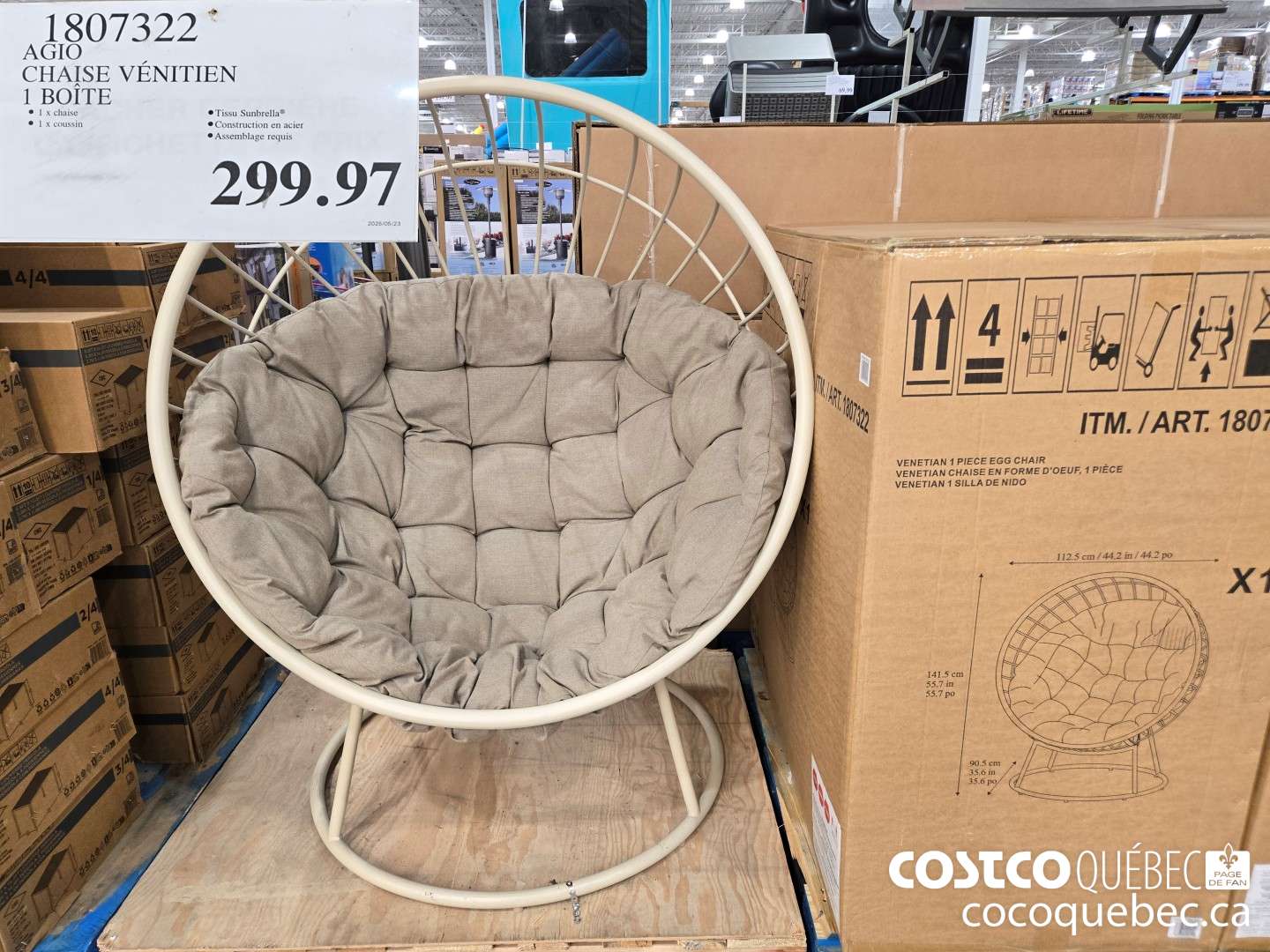 1807322 CHAISE VENITIEN 1 BOITE  $299.97