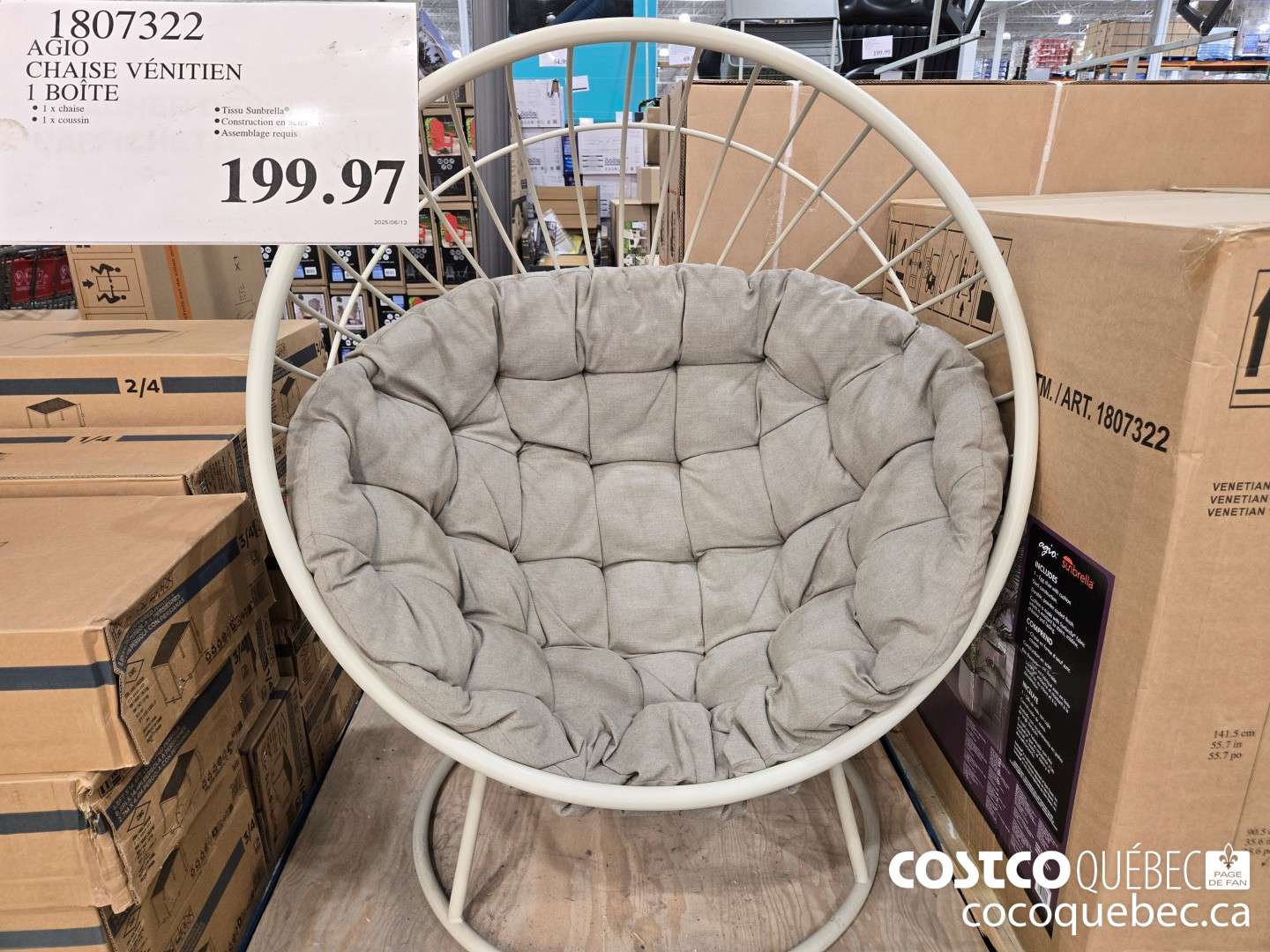 1807322 CHAISE VENITIEN 1 BOITE  $199.97