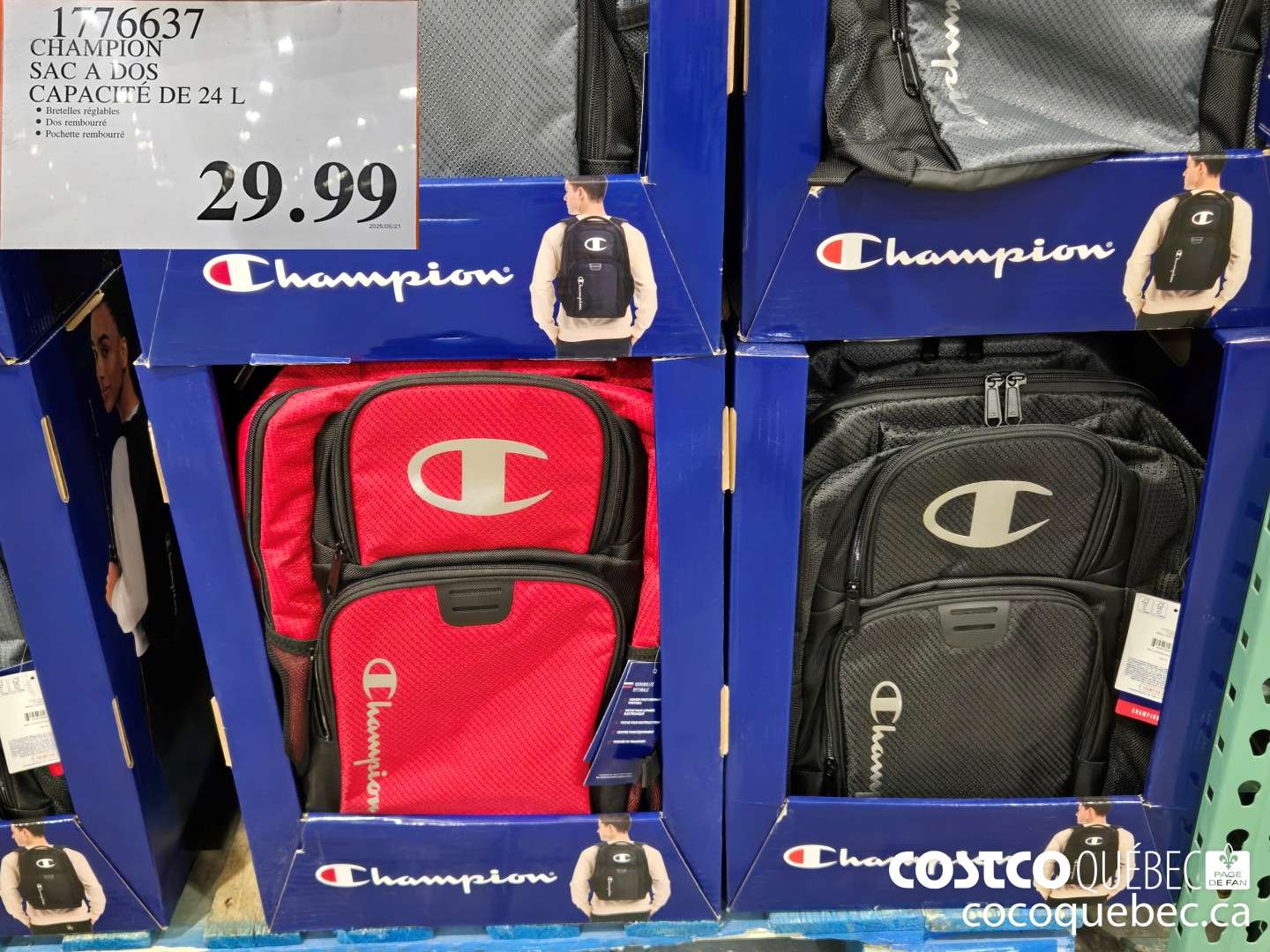 1776637 CHAMPION SAC A DOS CAPACITE DE 24 L  ($6.00 INSTANT SAVINGS EXPIRES ON 2025-06-08) $29.99