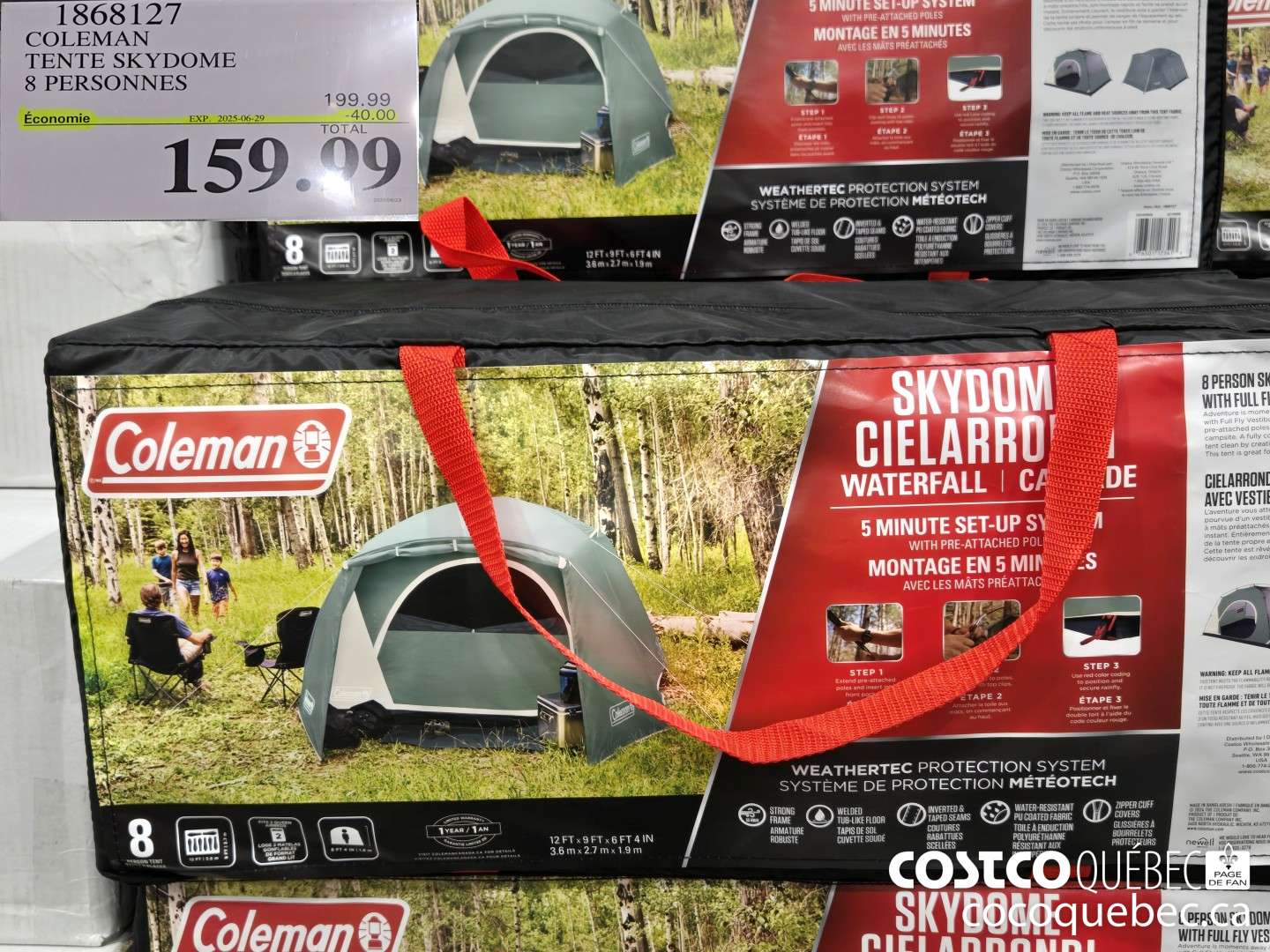 1868127 COLEMAN TENTE SKYDOME 8 PERSONNES  ($40.00 INSTANT SAVINGS EXPIRES ON 2025-06-29) $219.99