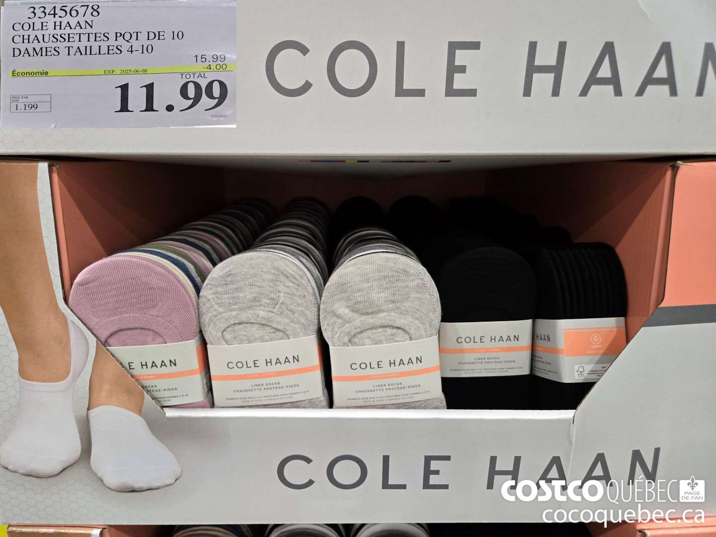 3345678 COLE HAAN CHAUSSETTE PQT DE 10 ($4.00 INSTANT SAVINGS EXPIRES ON 2025-06-08) $11.99