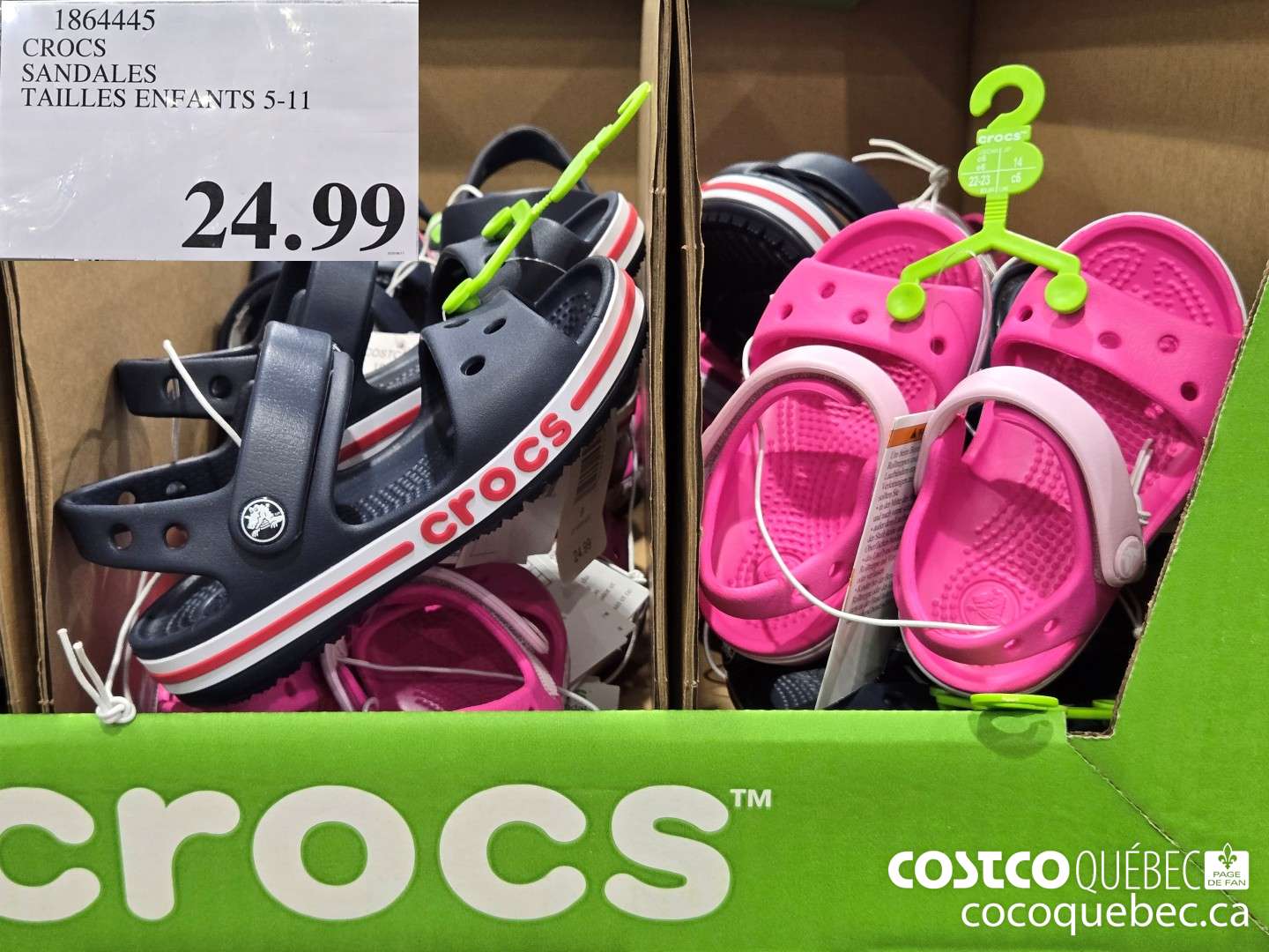 1864445 CROCS SANDALES TAILLES ENFANTS 5-11  $24.99