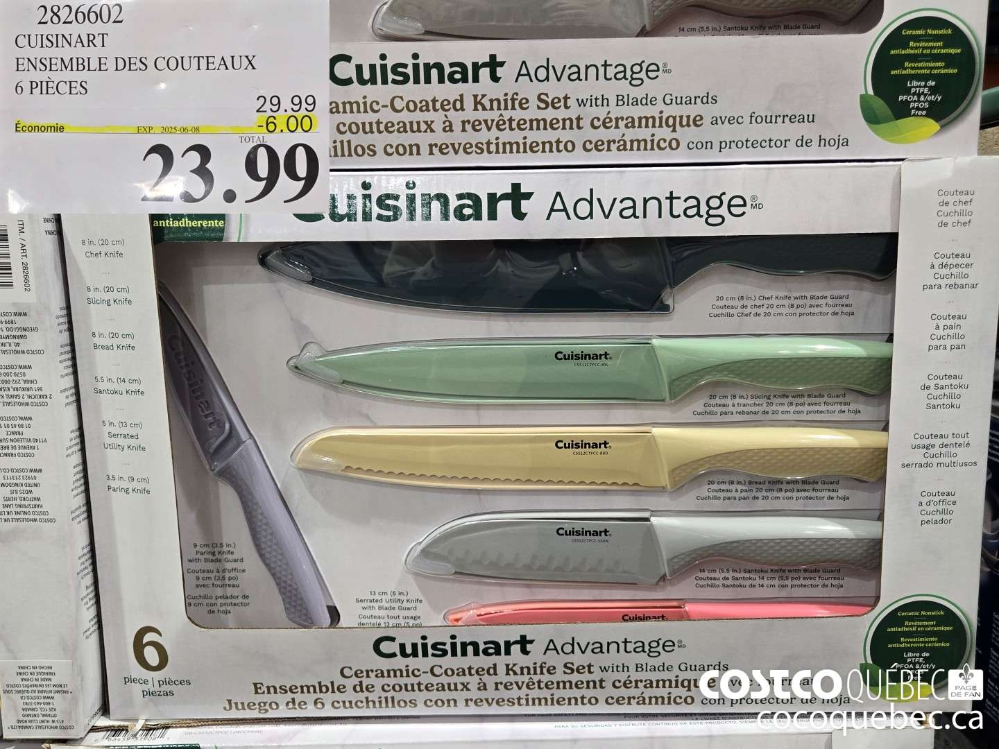 2826602 CUISINART ENSEMBLE DES COUTEAUX 6 PIECES  ($6.00 INSTANT SAVINGS EXPIRES ON 2025-06-08) $23.99