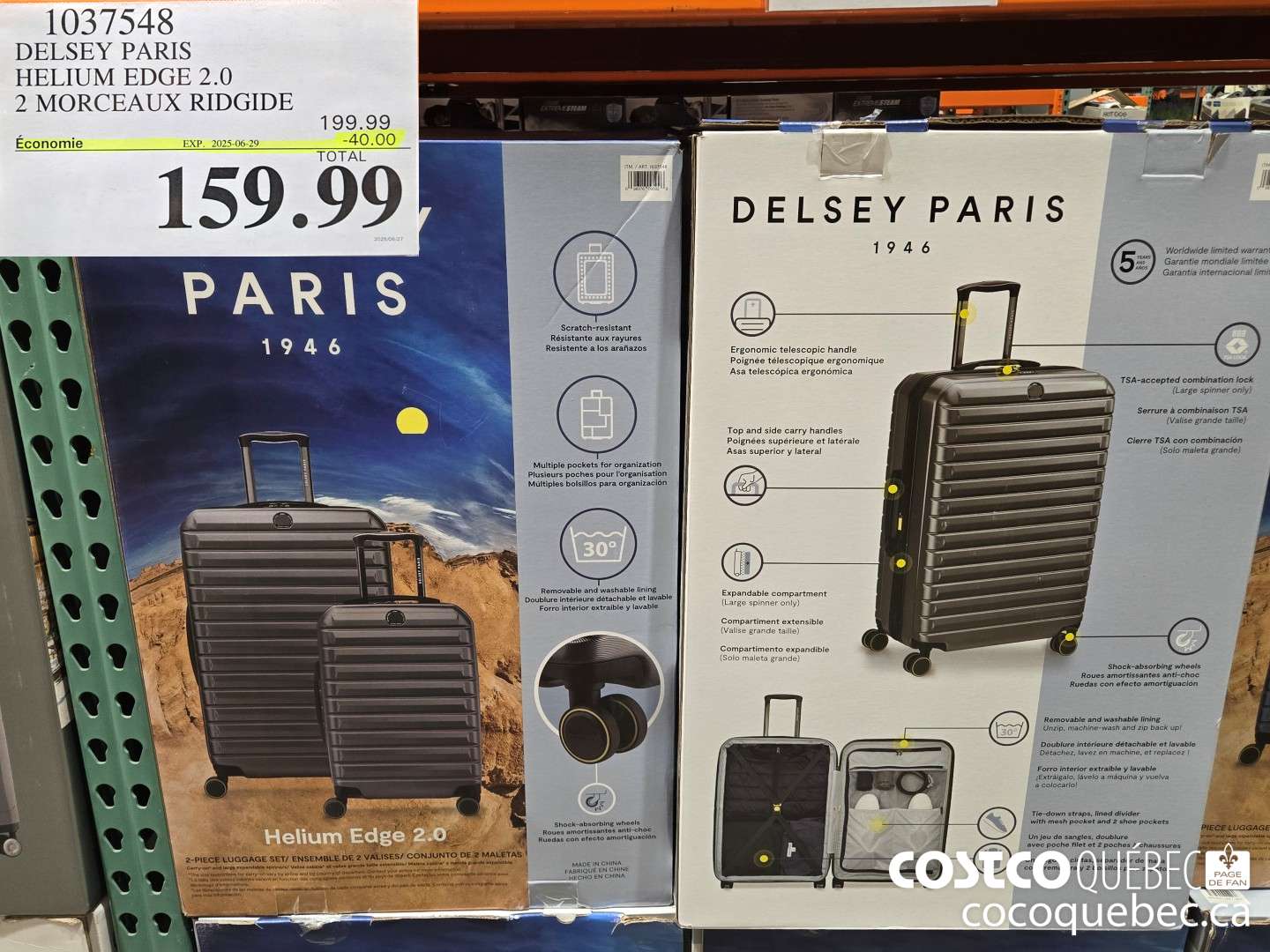 1037548 DELSEY PARIS HELIUM EDGE 2.0 2 MORCEAUX RIDGIDE  ($40.00 INSTANT SAVINGS EXPIRES ON 2025-06-29) $159.99