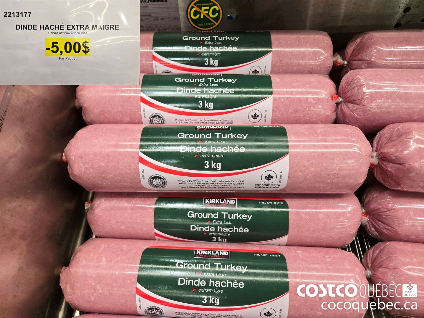 2213177 DINDE HACHE EXTRA MAIGRE Par Paquet  ($7.00 INSTANT SAVINGS)