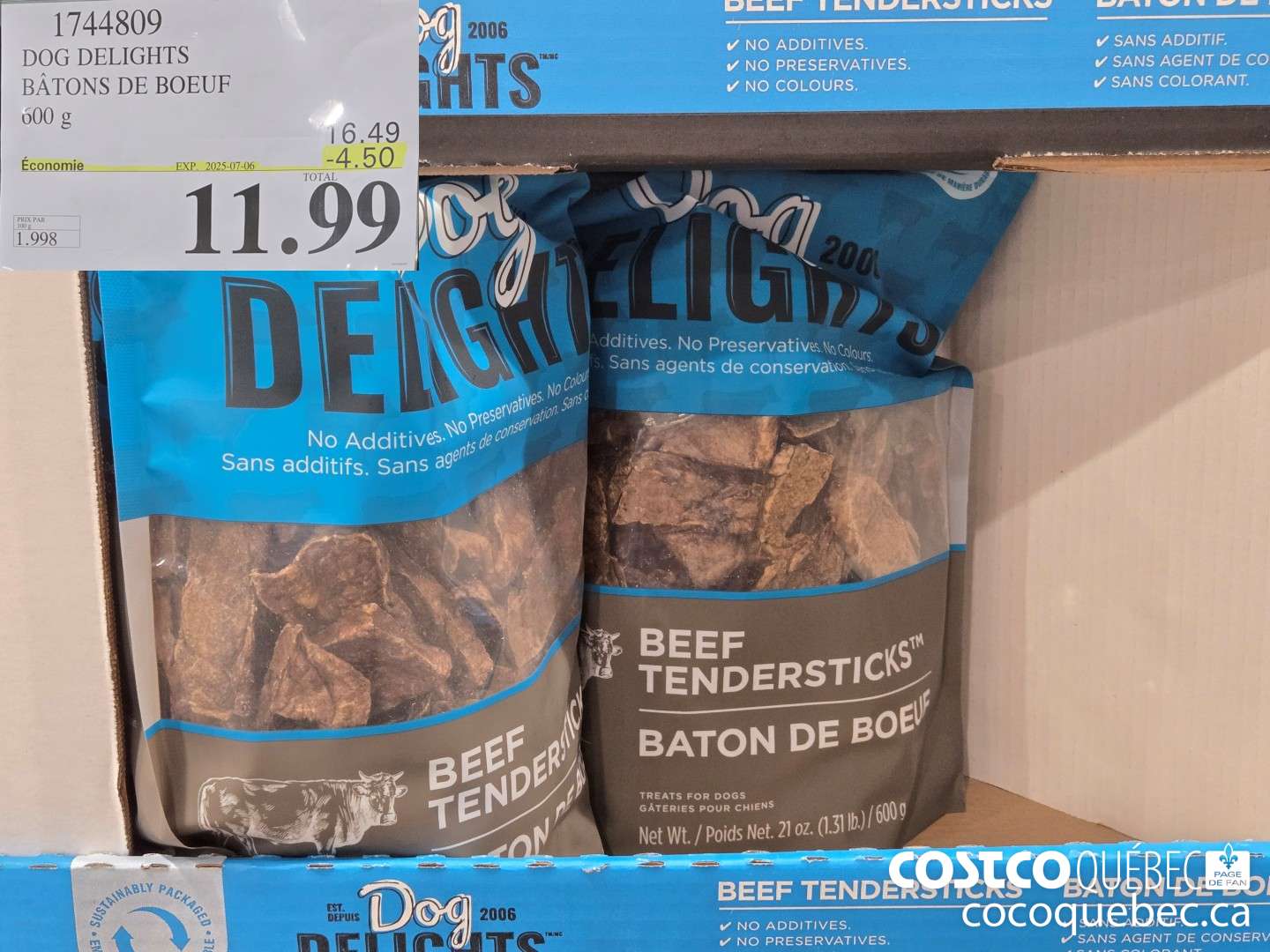 1744809 DOG DELIGHTS BATONS DE BOEUF  ($4.50 INSTANT SAVINGS EXPIRES ON 2025-07-06) $11.99