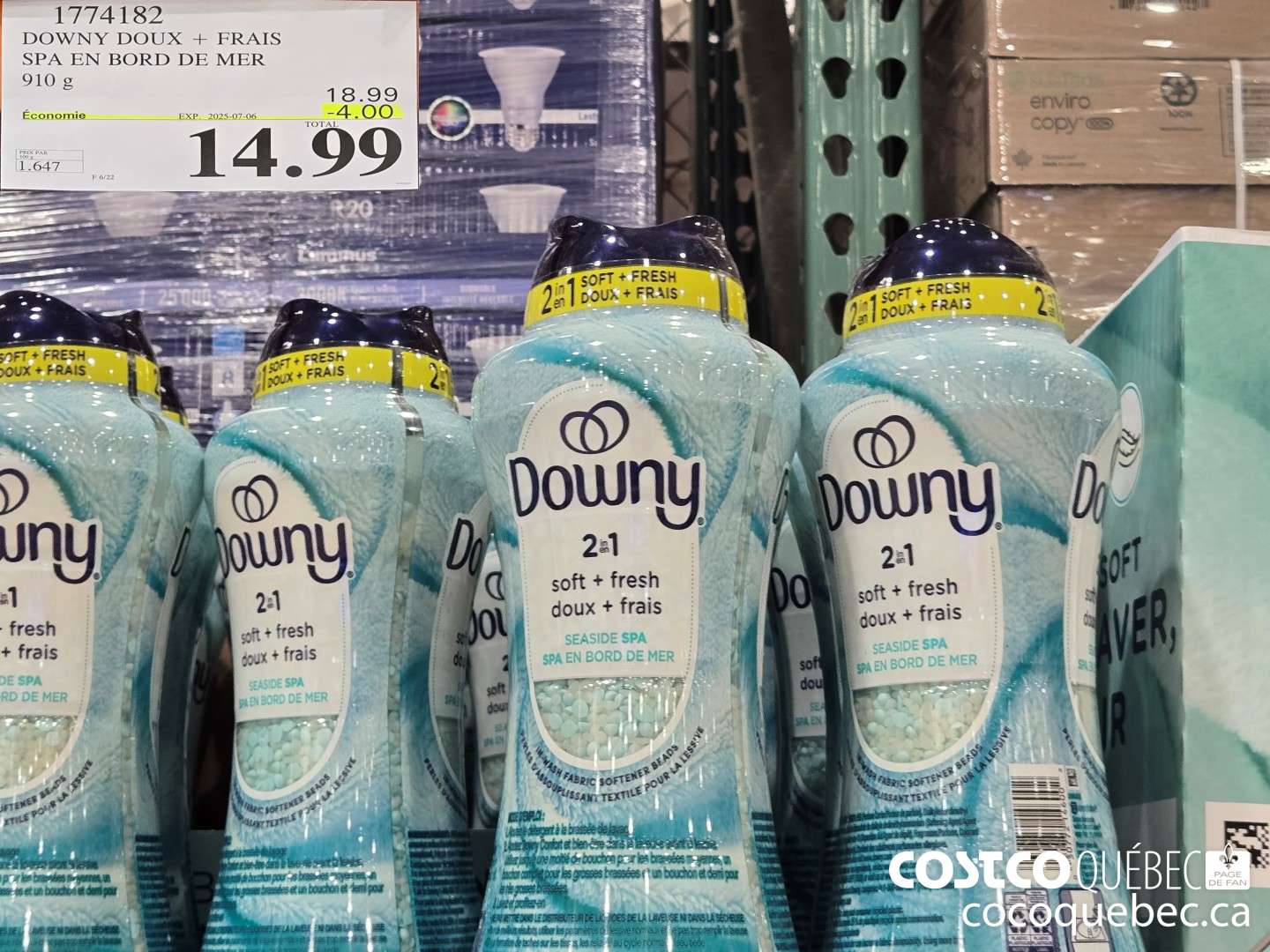 1774182 DOWNY DOUX + FRAIS SPA EN BORD DE MER 910 G  ($4.00 INSTANT SAVINGS EXPIRES ON 2025-07-06) $14.99