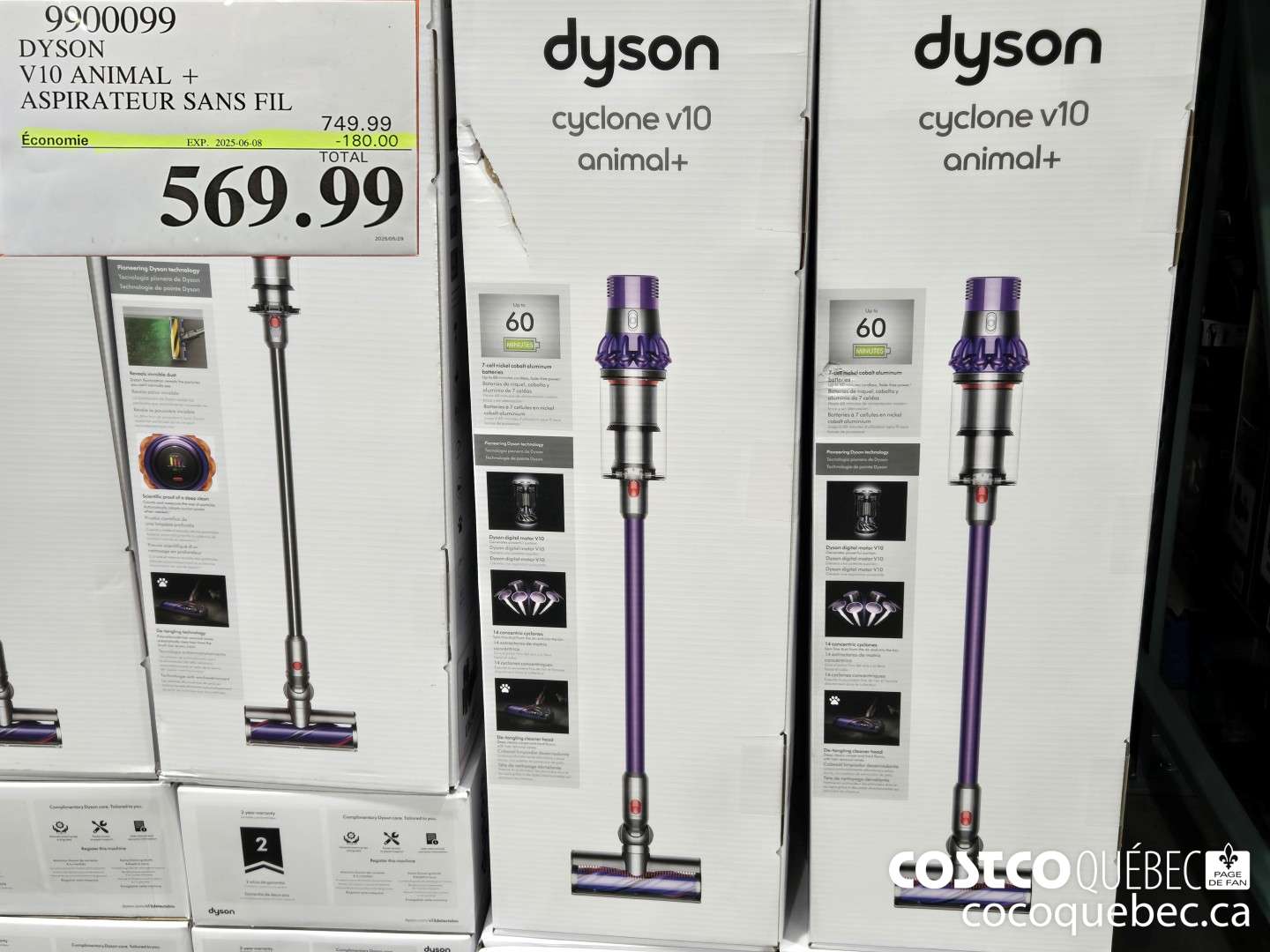9900099 DYSON V10 ANIMAL + ASPIRATEUR SANS FIL  ($180.00 INSTANT SAVINGS EXPIRES ON 2025-06-08) $569.99