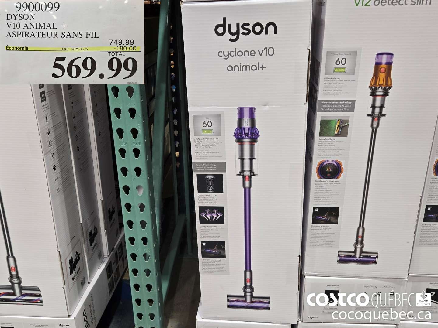 9900099 DYSON V10 ANIMAL + ASPIRATEUR SANS FIL  ($180.00 INSTANT SAVINGS EXPIRES ON 2025-06-15) $569.99