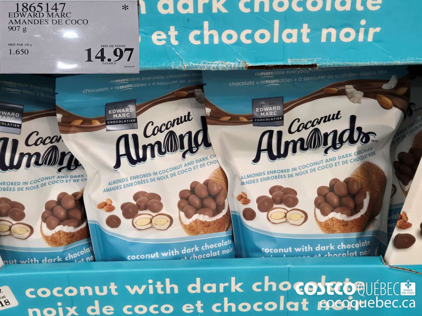 1865147 EDWARD MARC AMANDES DE COCO 907 g  $14.97