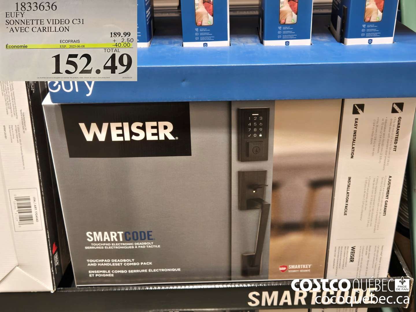 1833636 EUFY SONNETTE VIDEO C31 “AVEC CARILLON  ($40.00 INSTANT SAVINGS EXPIRES ON 2025-06-08) $152.49