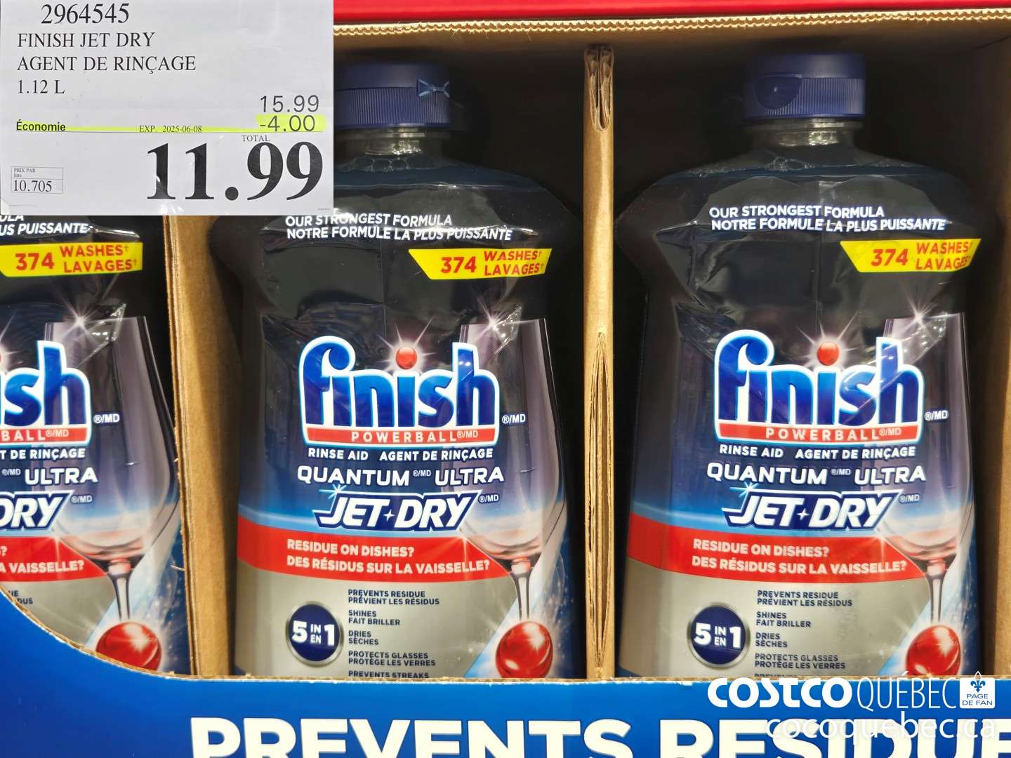 2964545 FINISH JET DRY AGENT DE RINCAGE  ($4.00 INSTANT SAVINGS EXPIRES ON 2025-06-08) $11.99