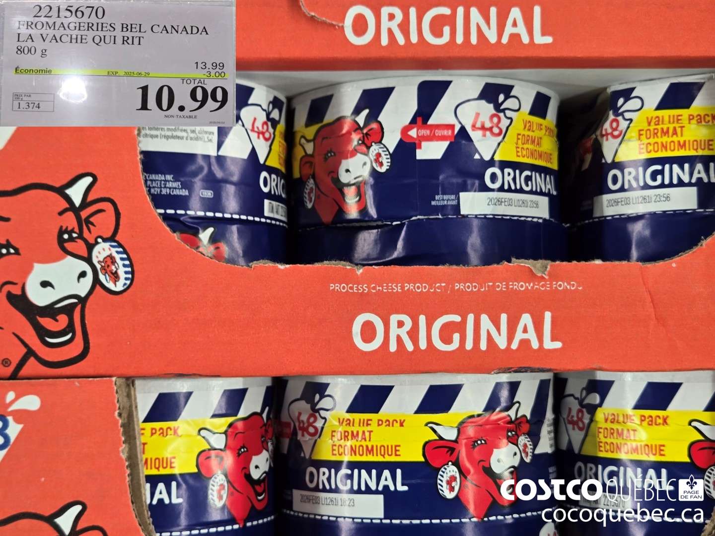 2215670 FROMAGERIES BEL CANADA LA VACHE QUI RIT 800 g  ($3.00 INSTANT SAVINGS EXPIRES ON 2025-06-29) $10.99