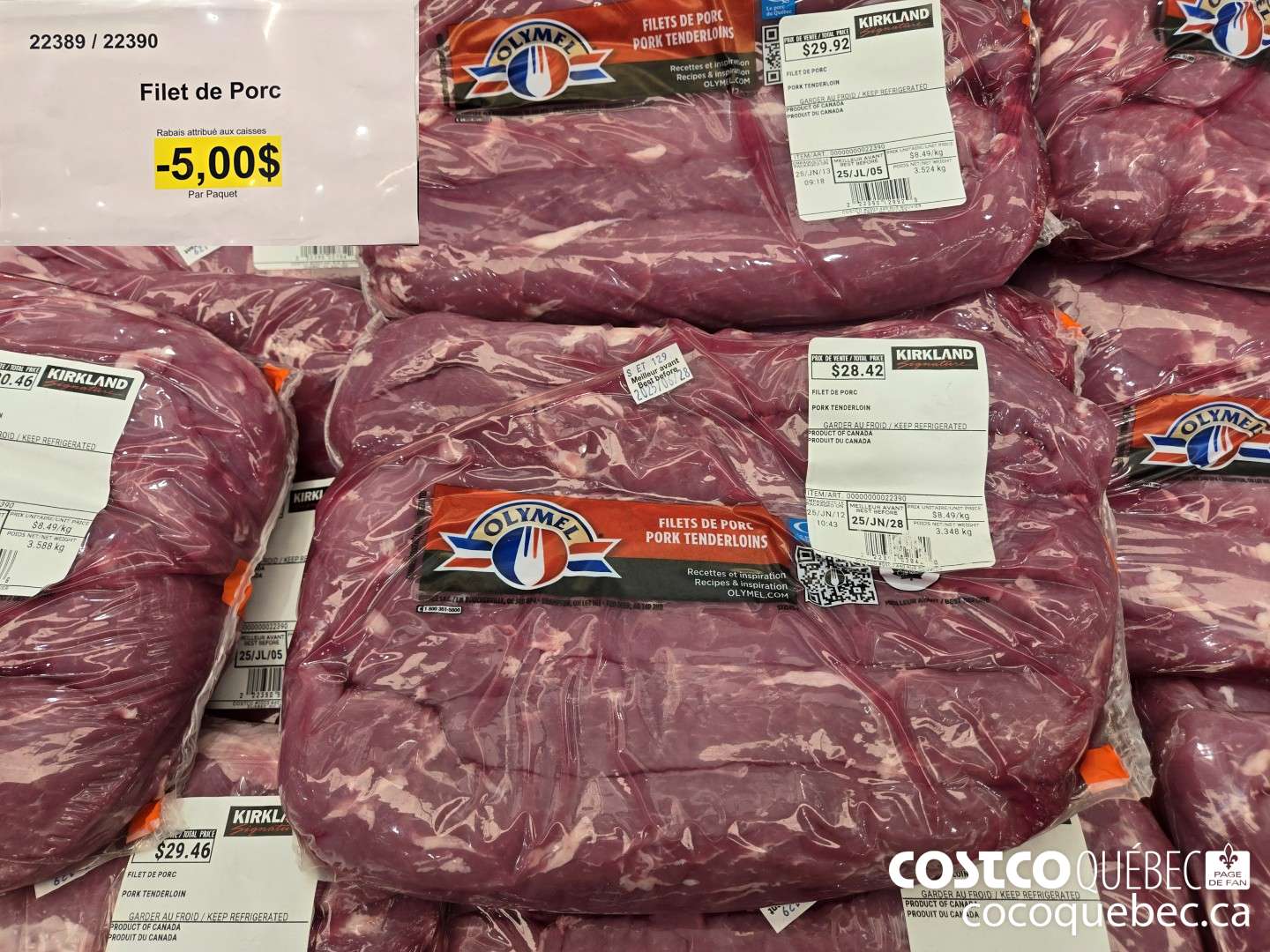22389 Filet de Porc Rabais attribué aux caisses  ($5.00 INSTANT SAVINGS)