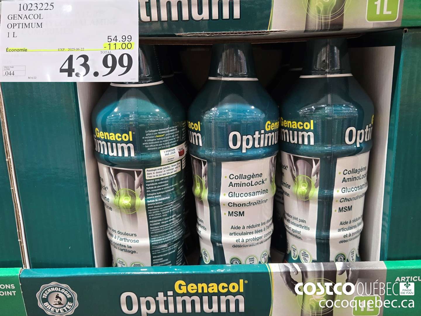 1023225 GENACOL OPTIMUM  ($11.00 INSTANT SAVINGS EXPIRES ON 2025-06-22) $43.99