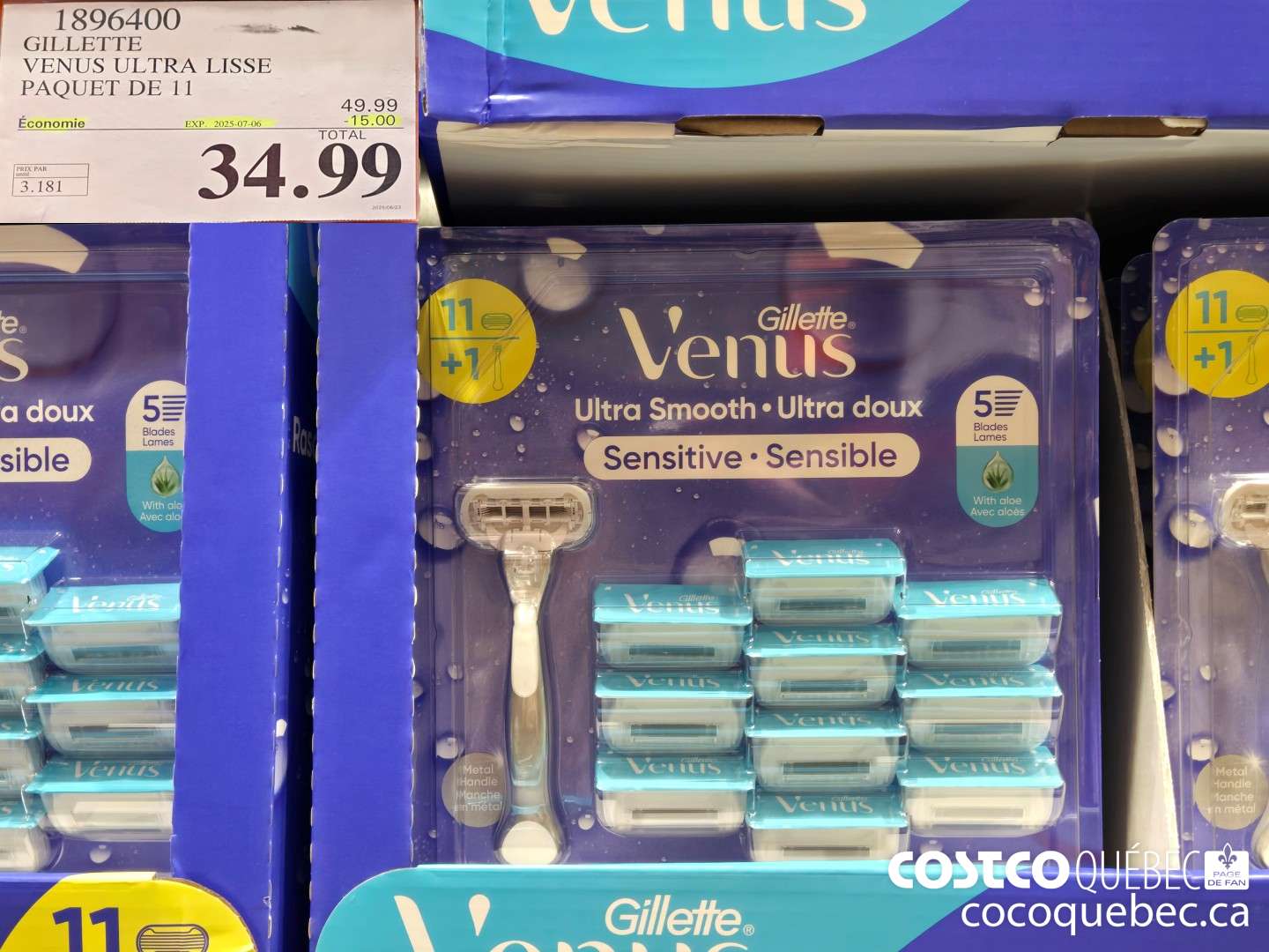 1896400 GILLETTE VENUS ULTRA LISSE PAQUET DE 11  ($15.00 INSTANT SAVINGS EXPIRES ON 2025-07-06) $34.99